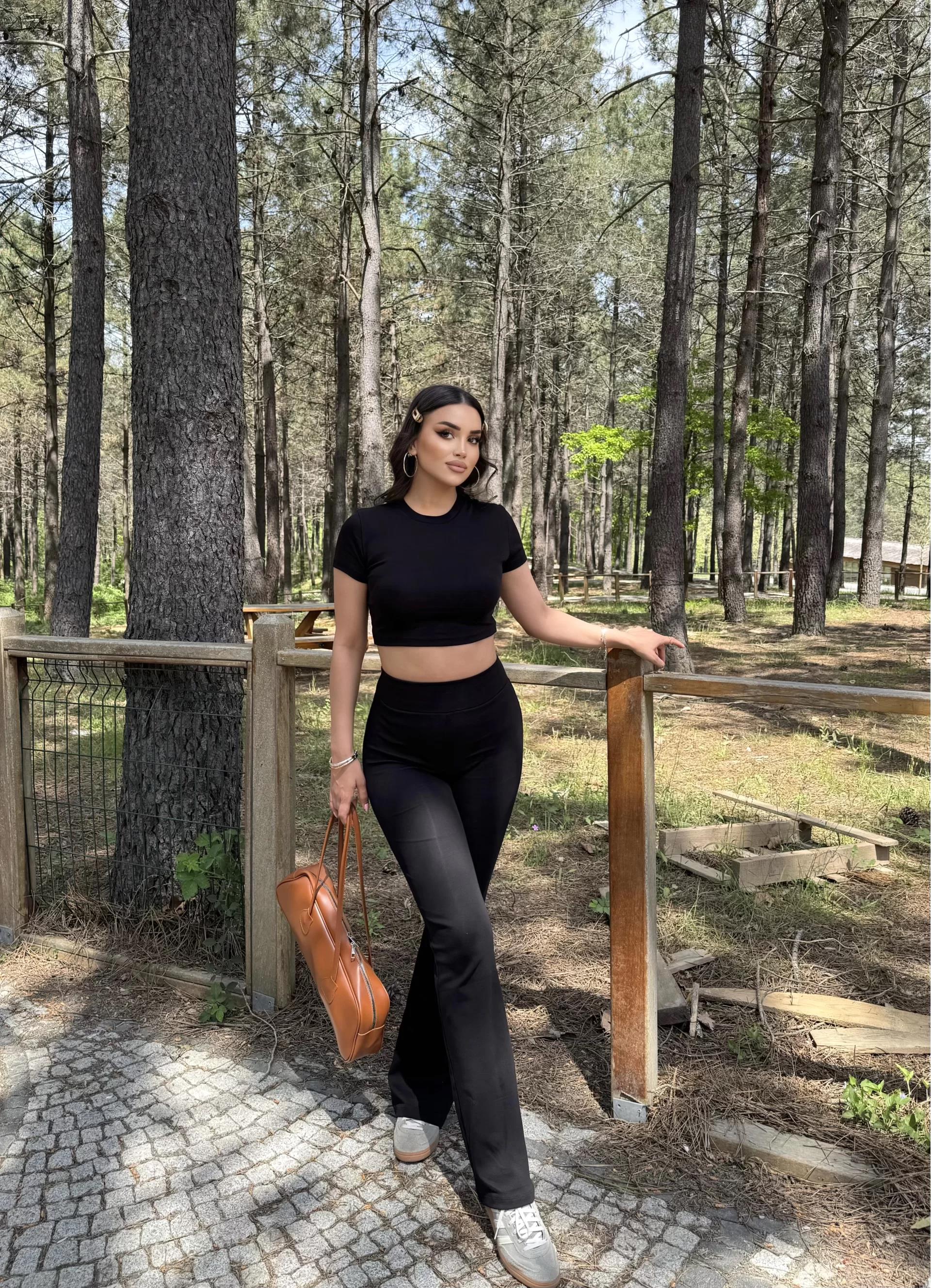 İspanyol Premium Pantolon Crop Takım