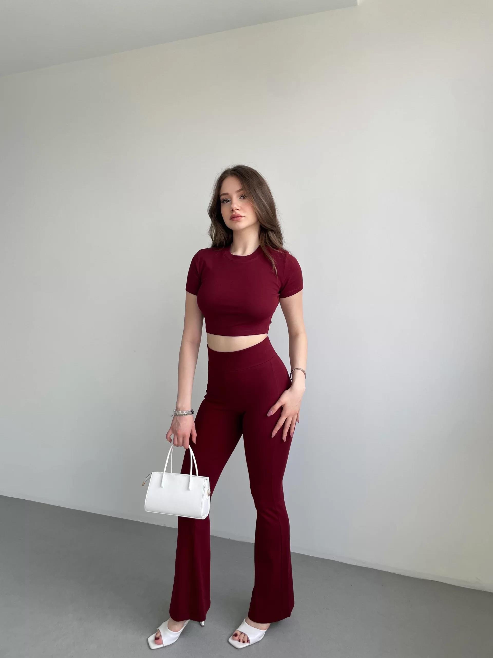 İspanyol Premium Pantolon Crop Takım