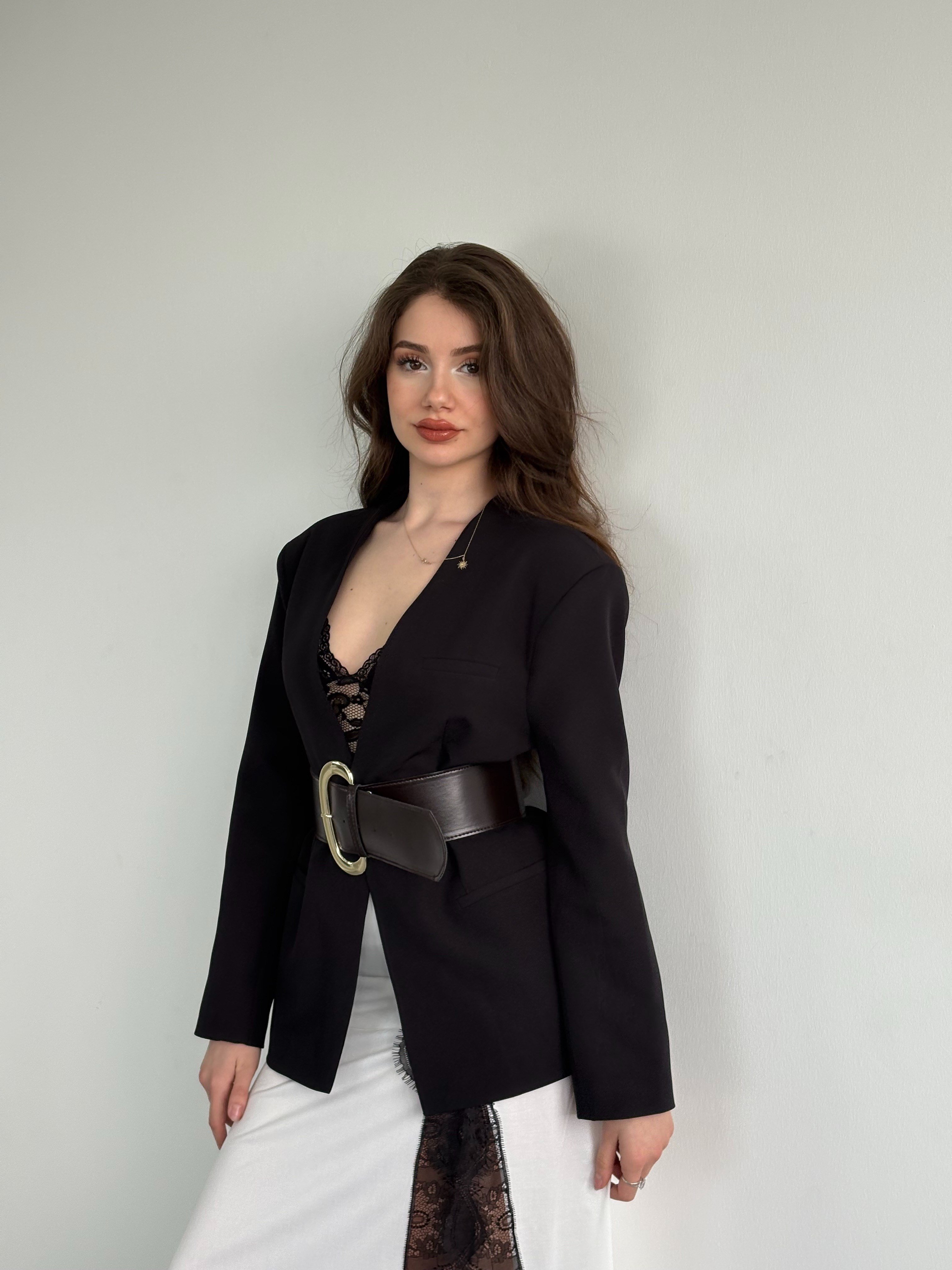 Kemerli Blazer Ceket