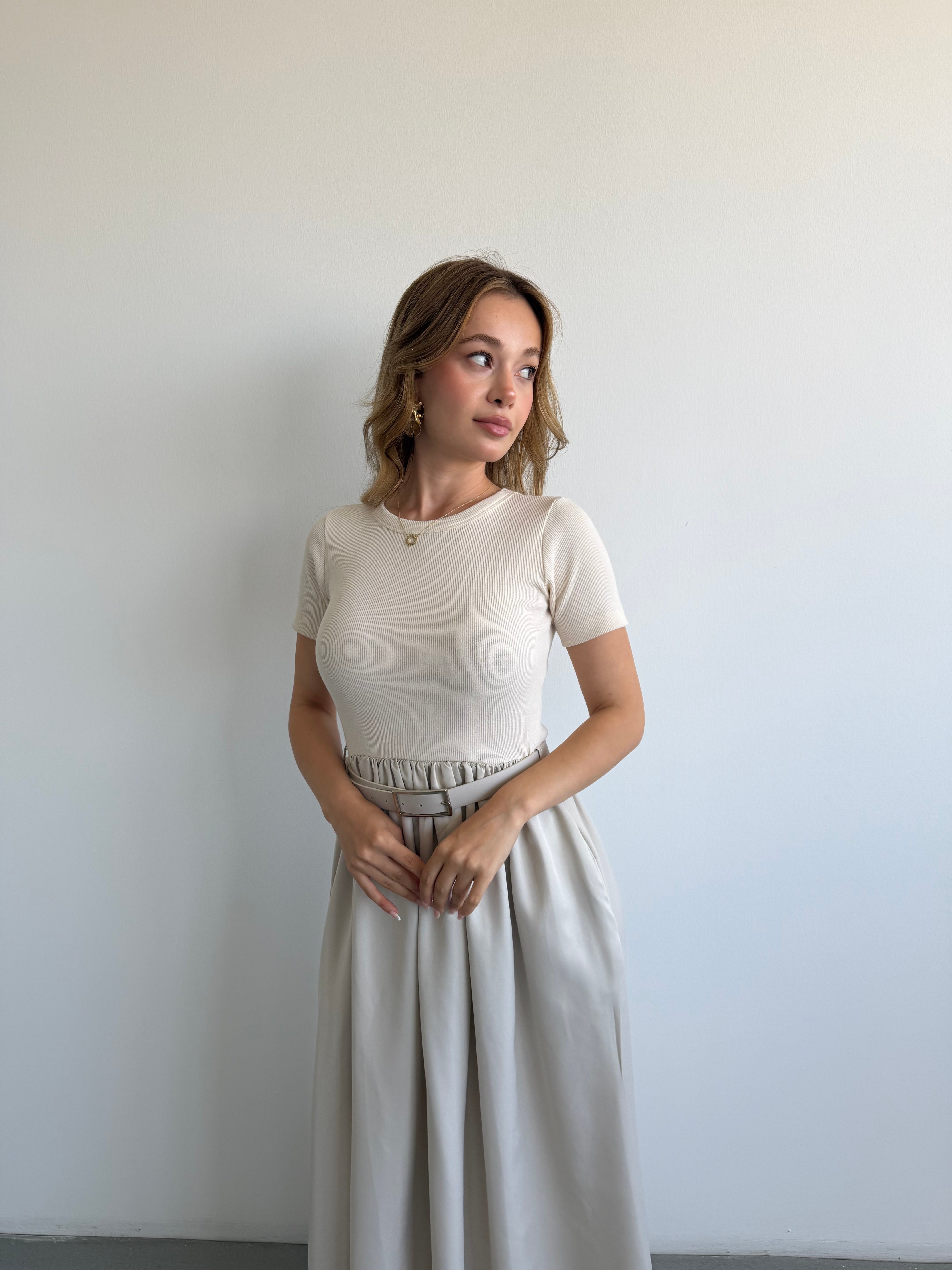 Kemerli Maxi Elbise