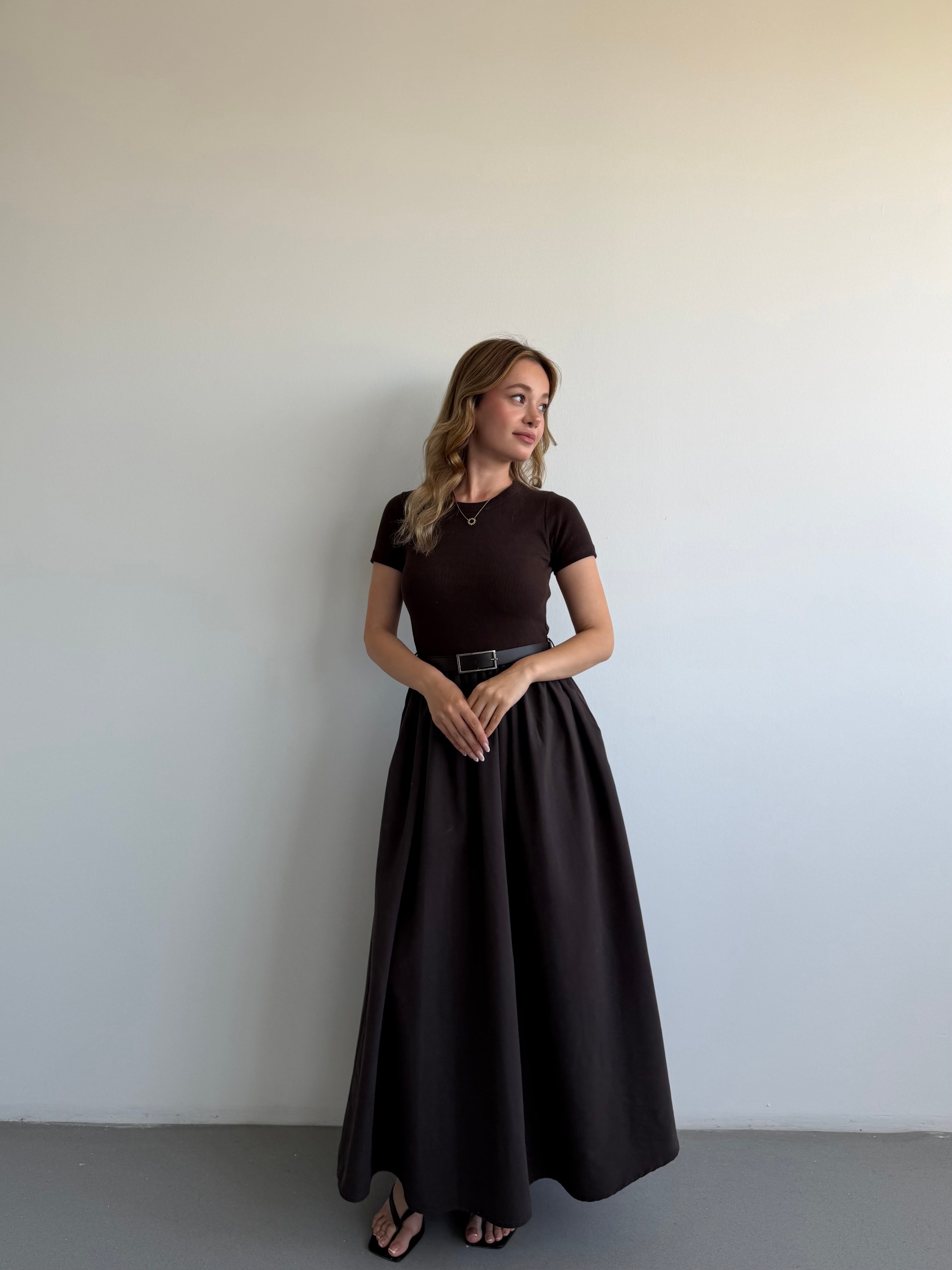 Kemerli Maxi Elbise