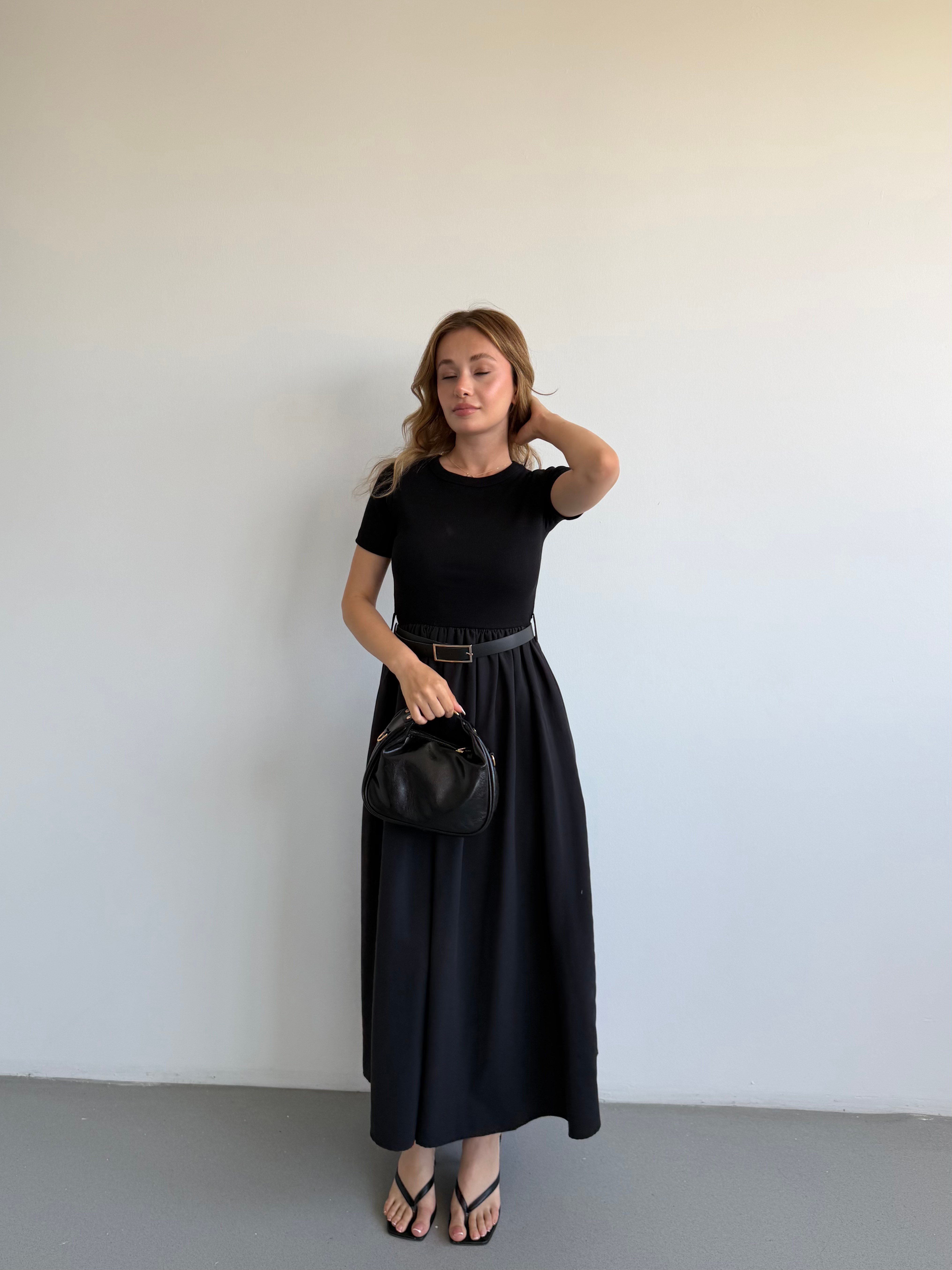 Kemerli Maxi Elbise