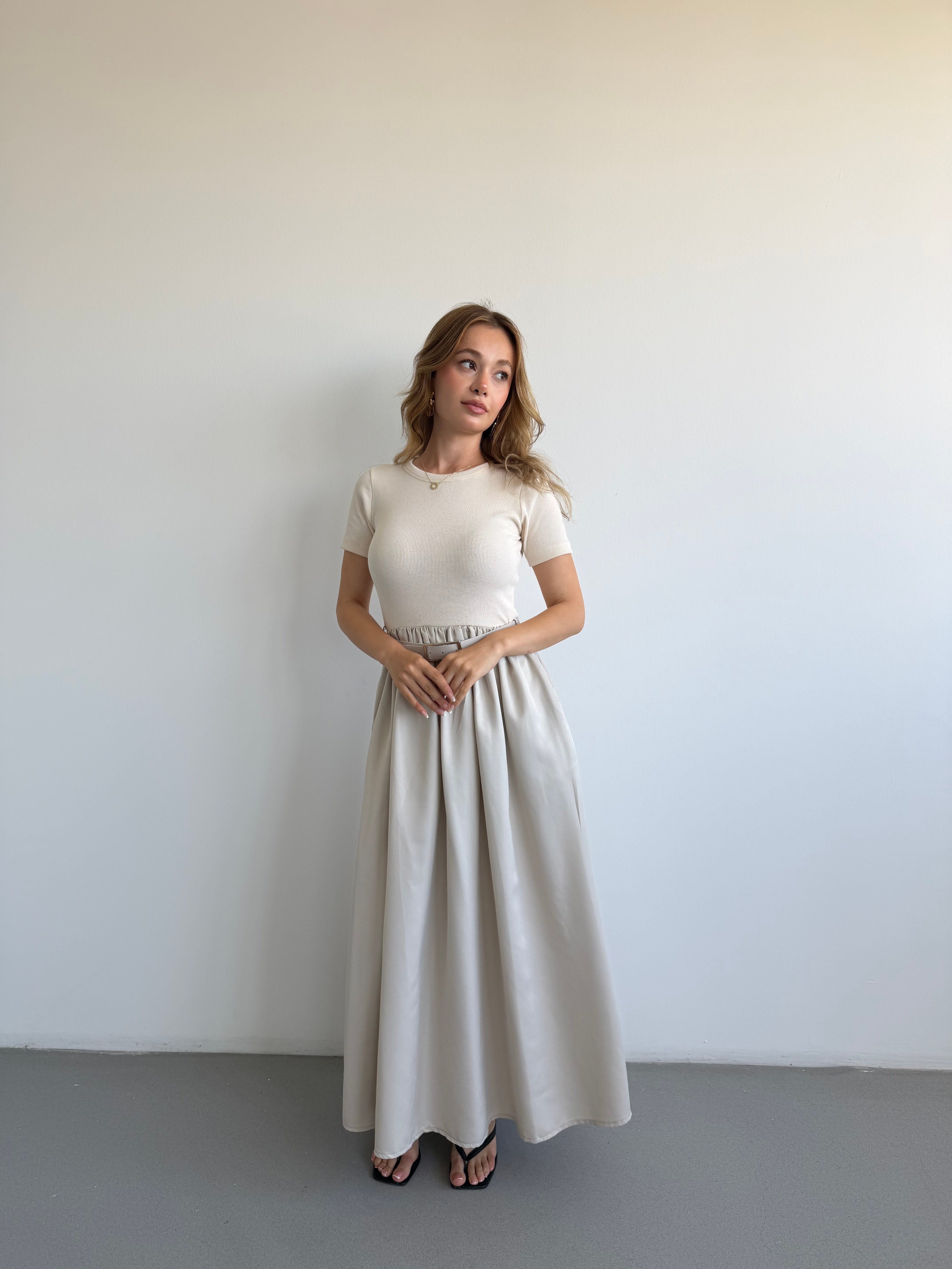 Kemerli Maxi Elbise