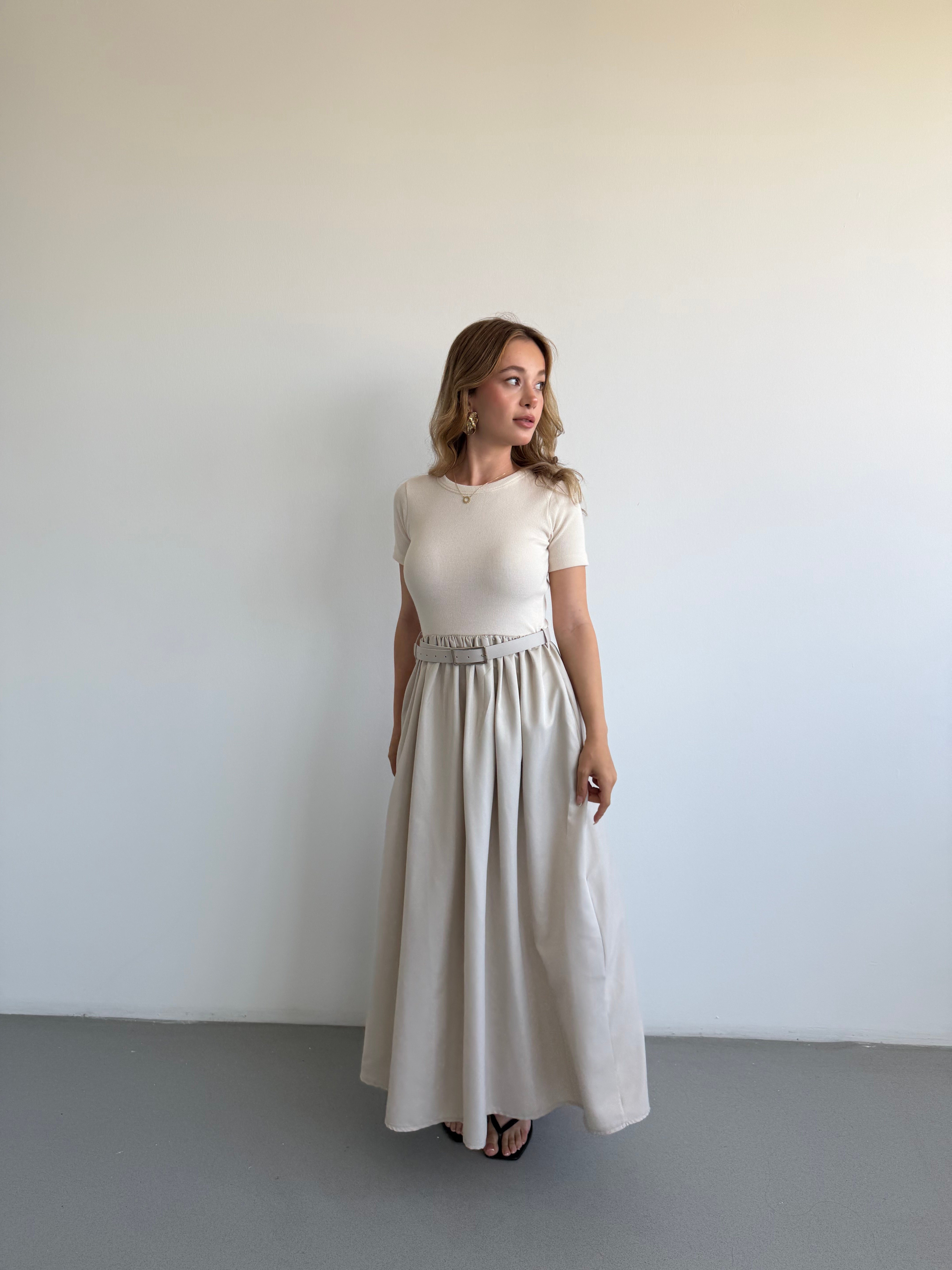 Kemerli Maxi Elbise