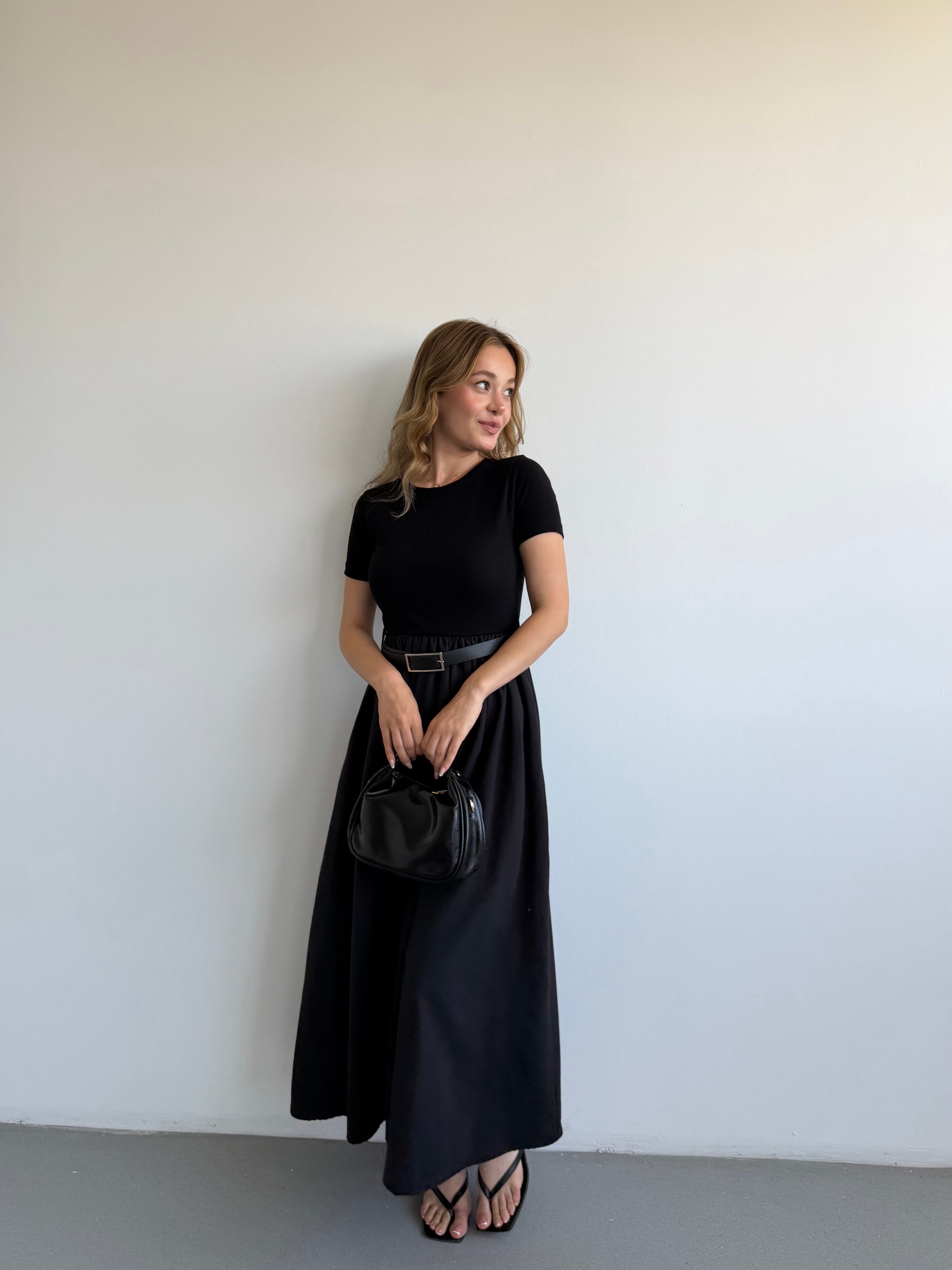 Kemerli Maxi Elbise
