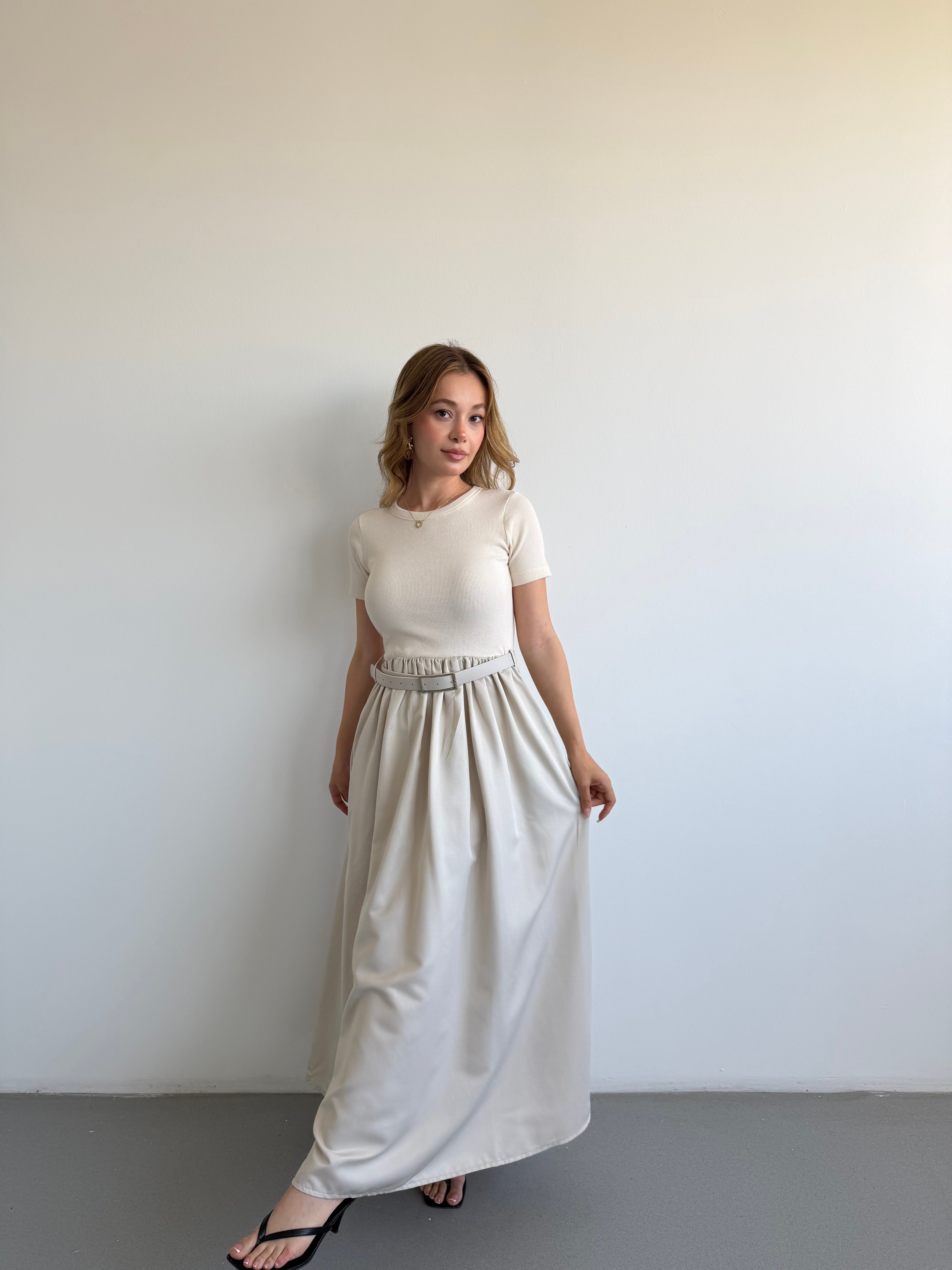 Kemerli Maxi Elbise