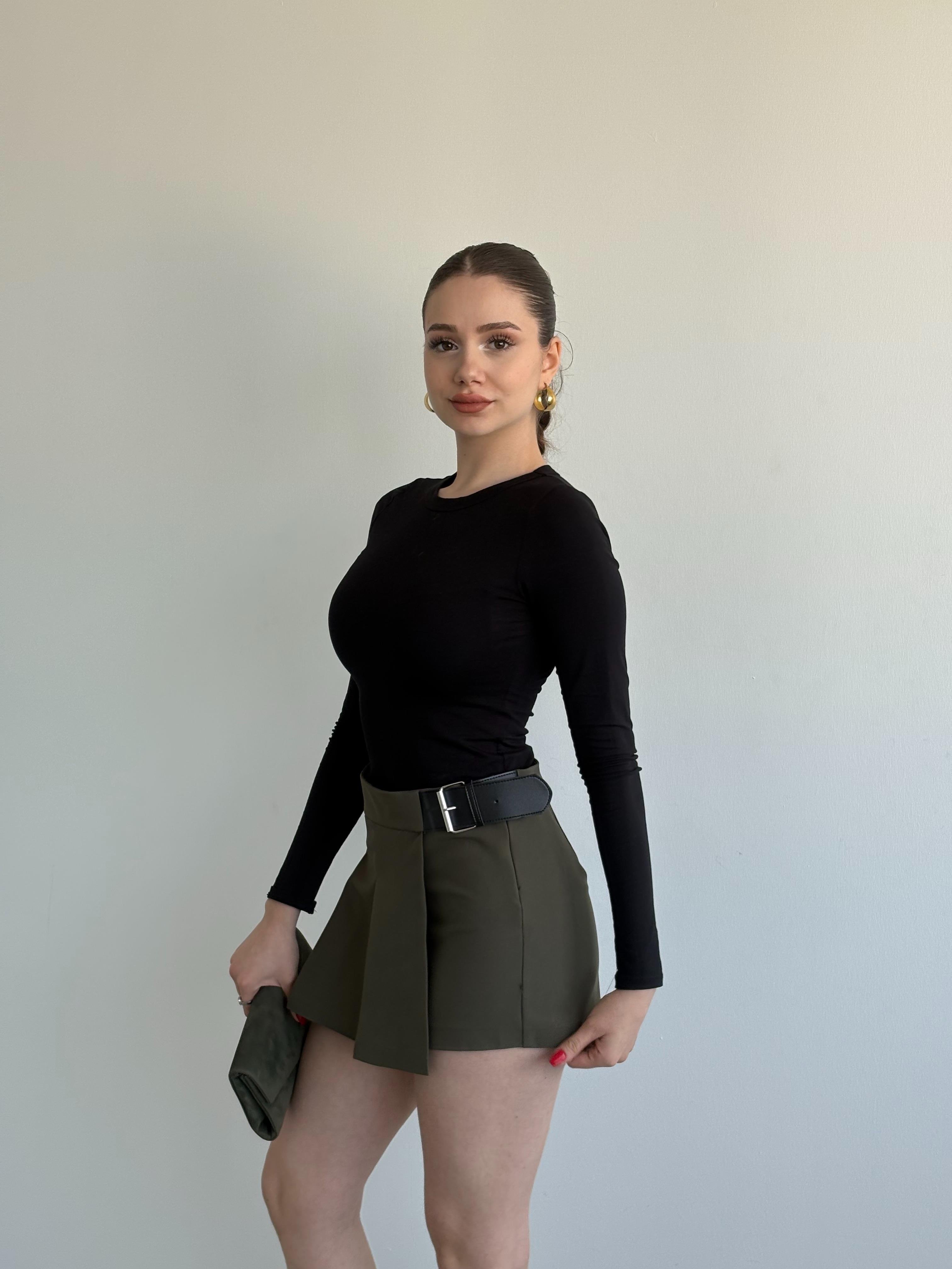 Kemerli Premium Şort Etek