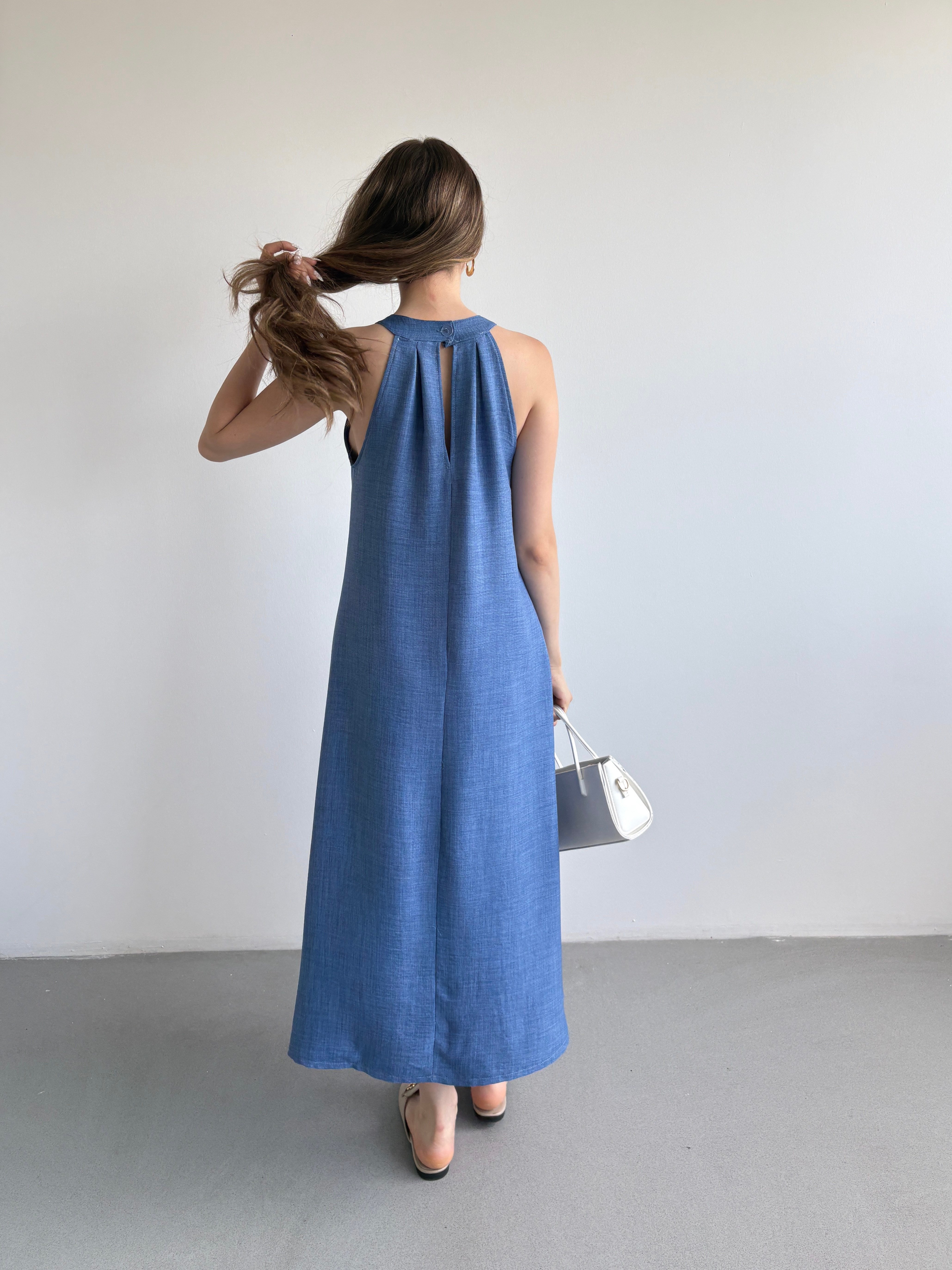 Keten Halter Elbise