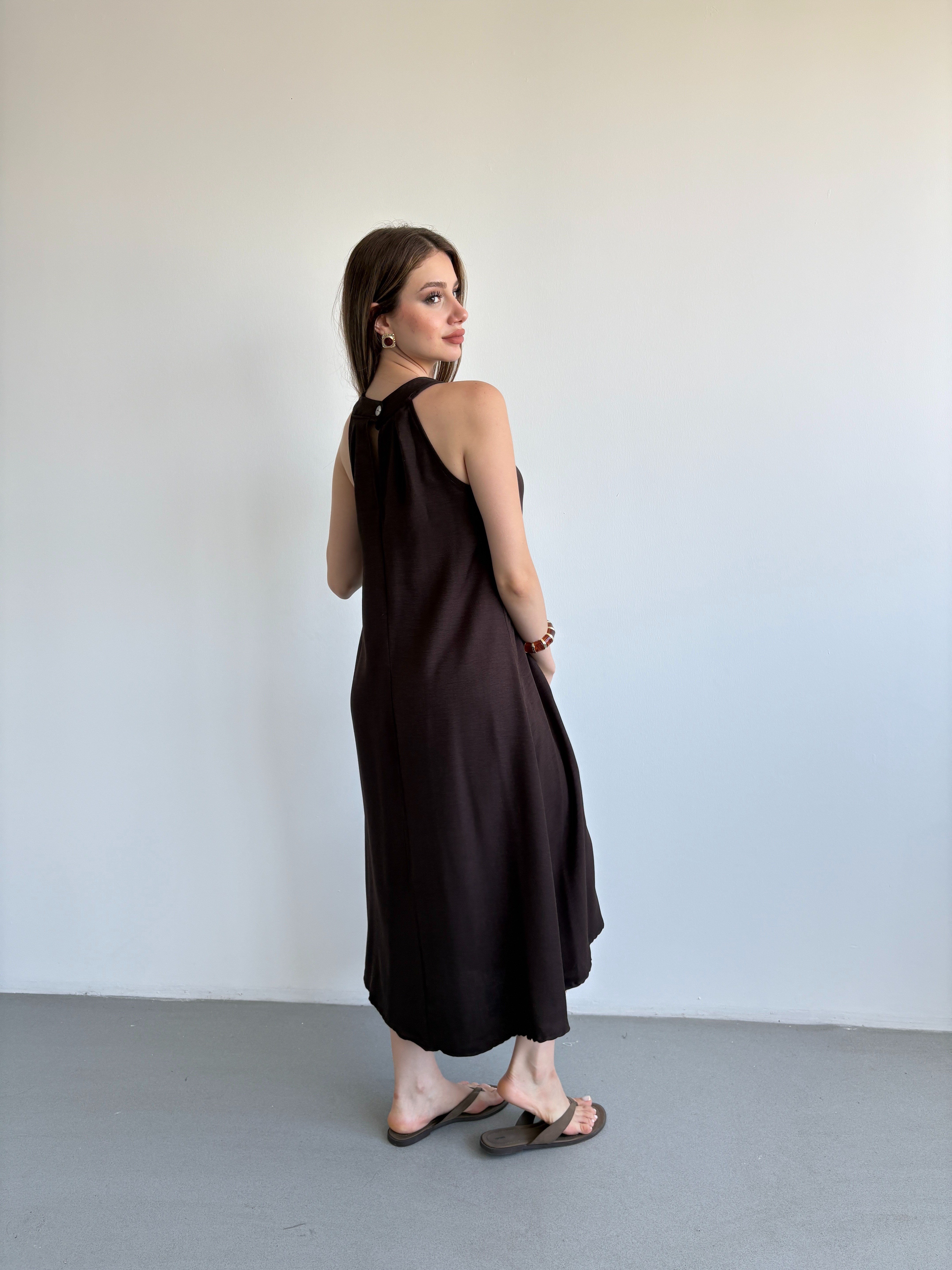 Keten Halter Elbise