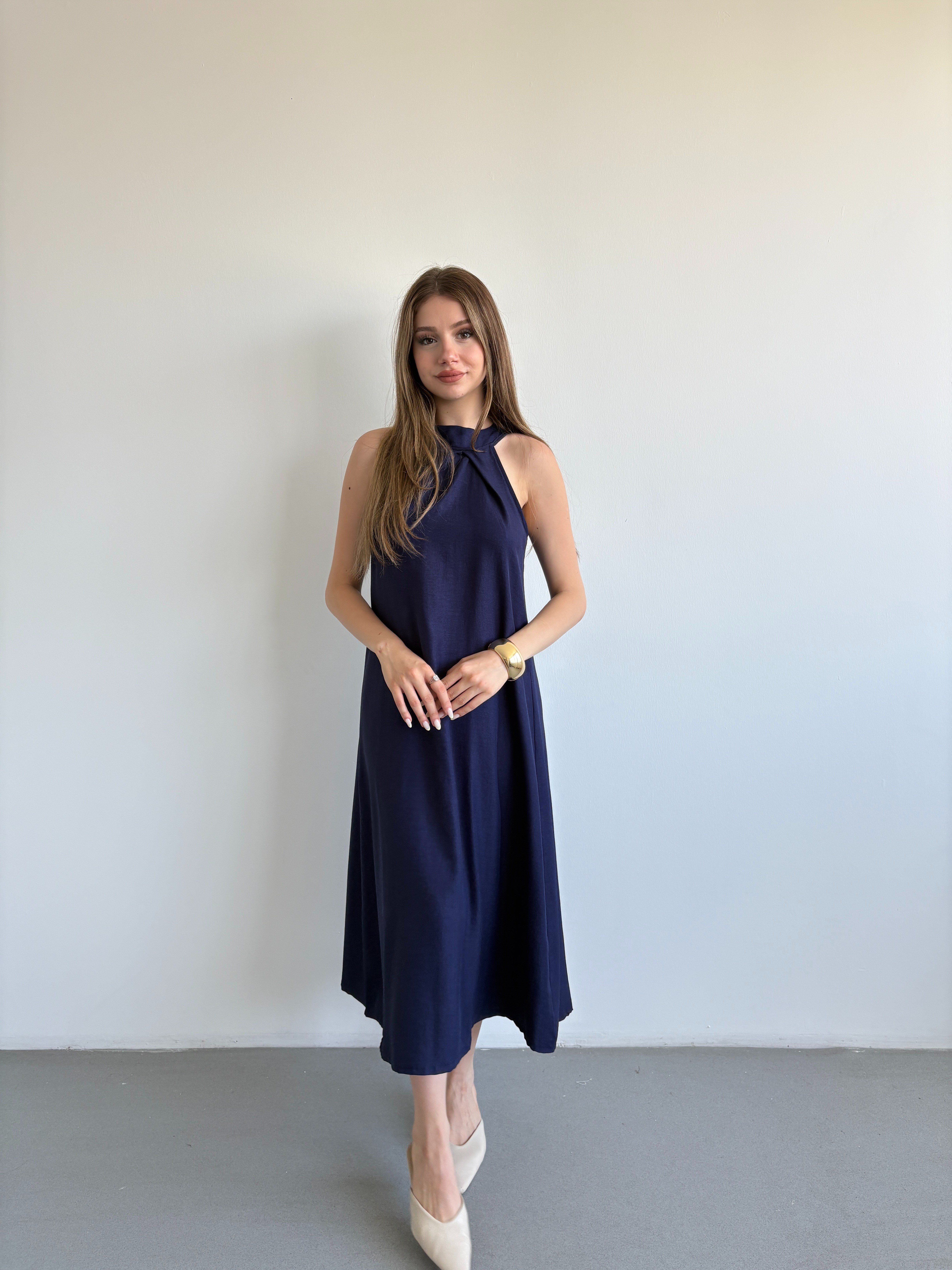 Keten Halter Elbise