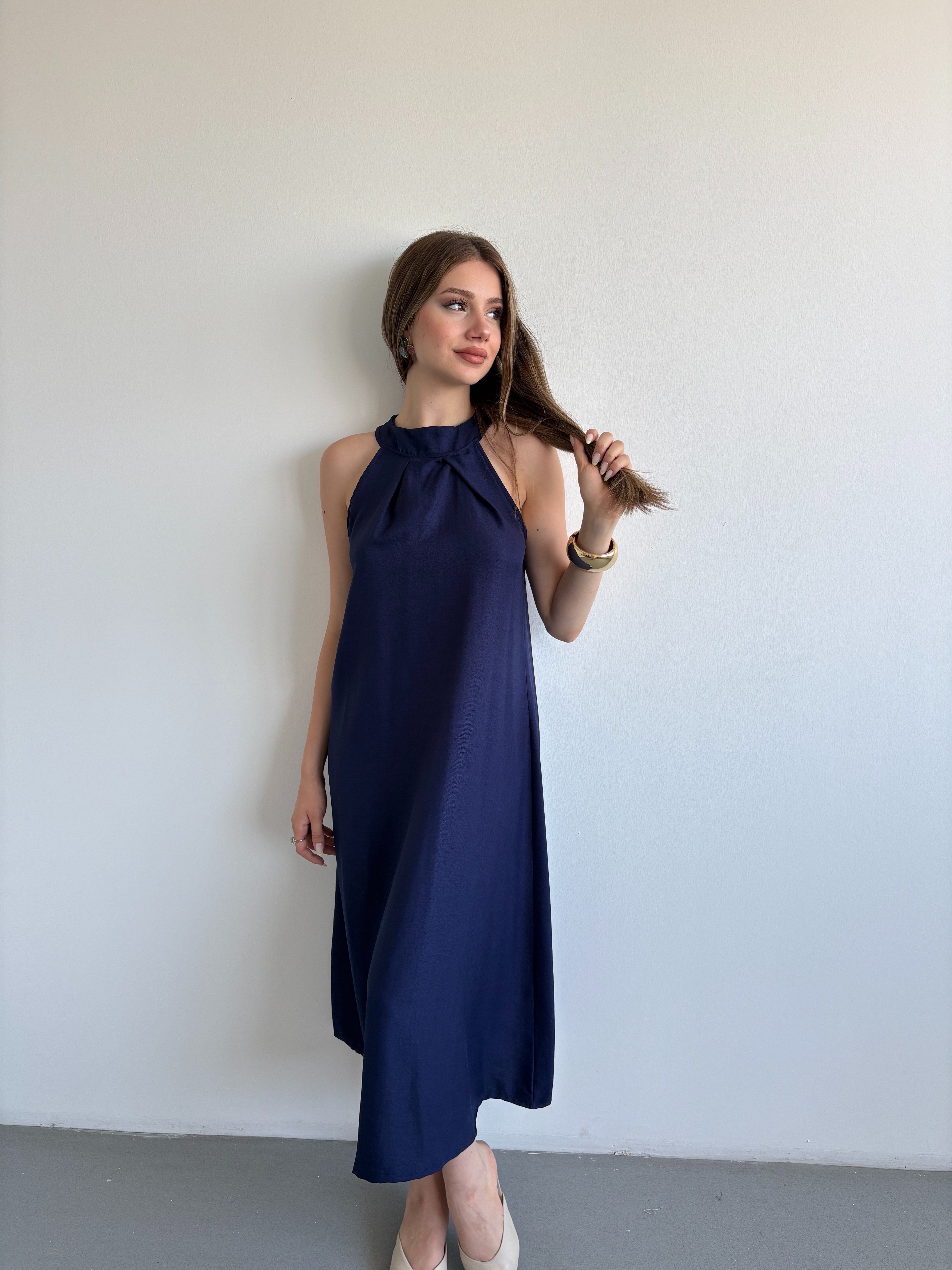 Keten Halter Elbise
