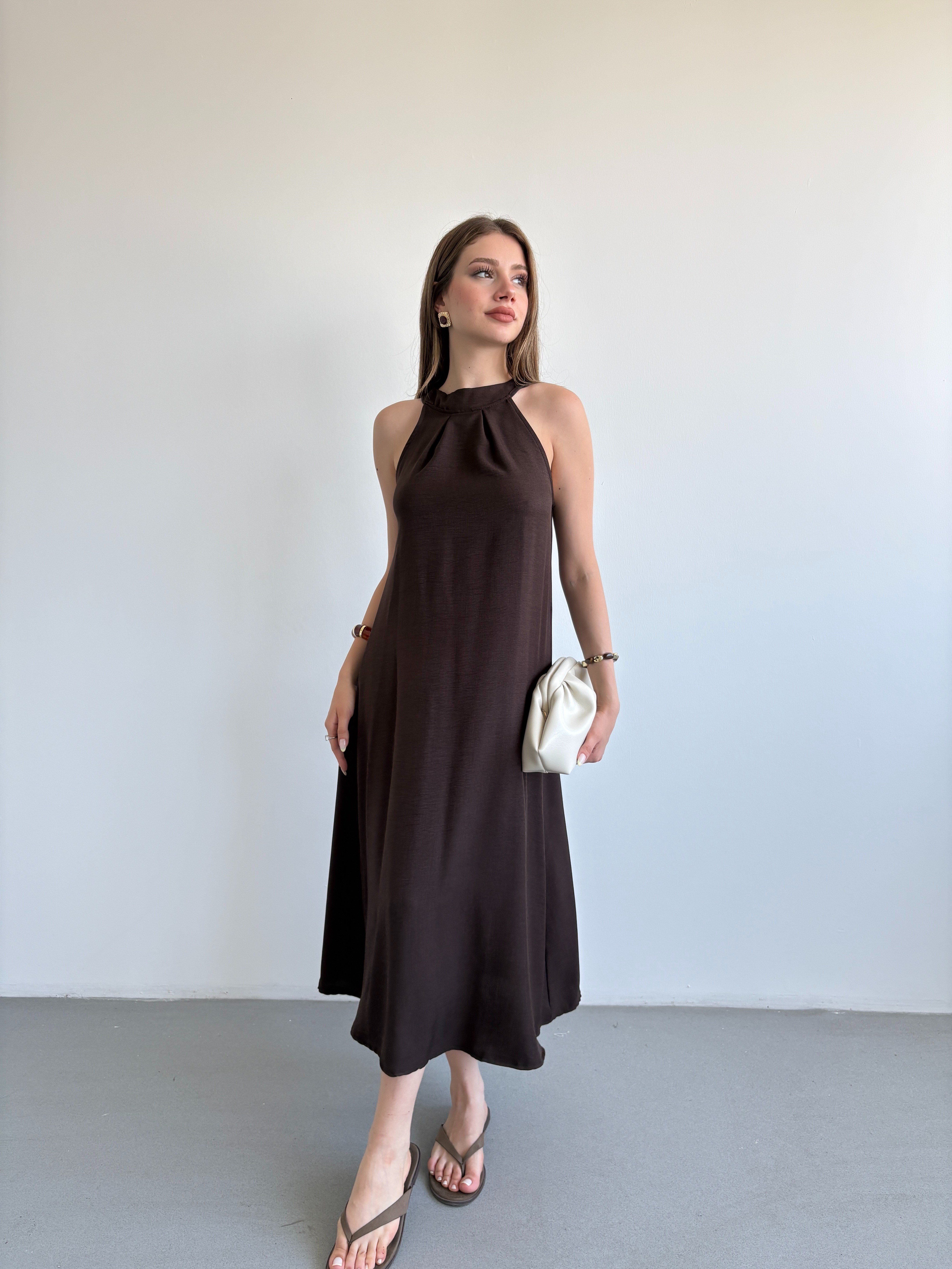 Keten Halter Elbise