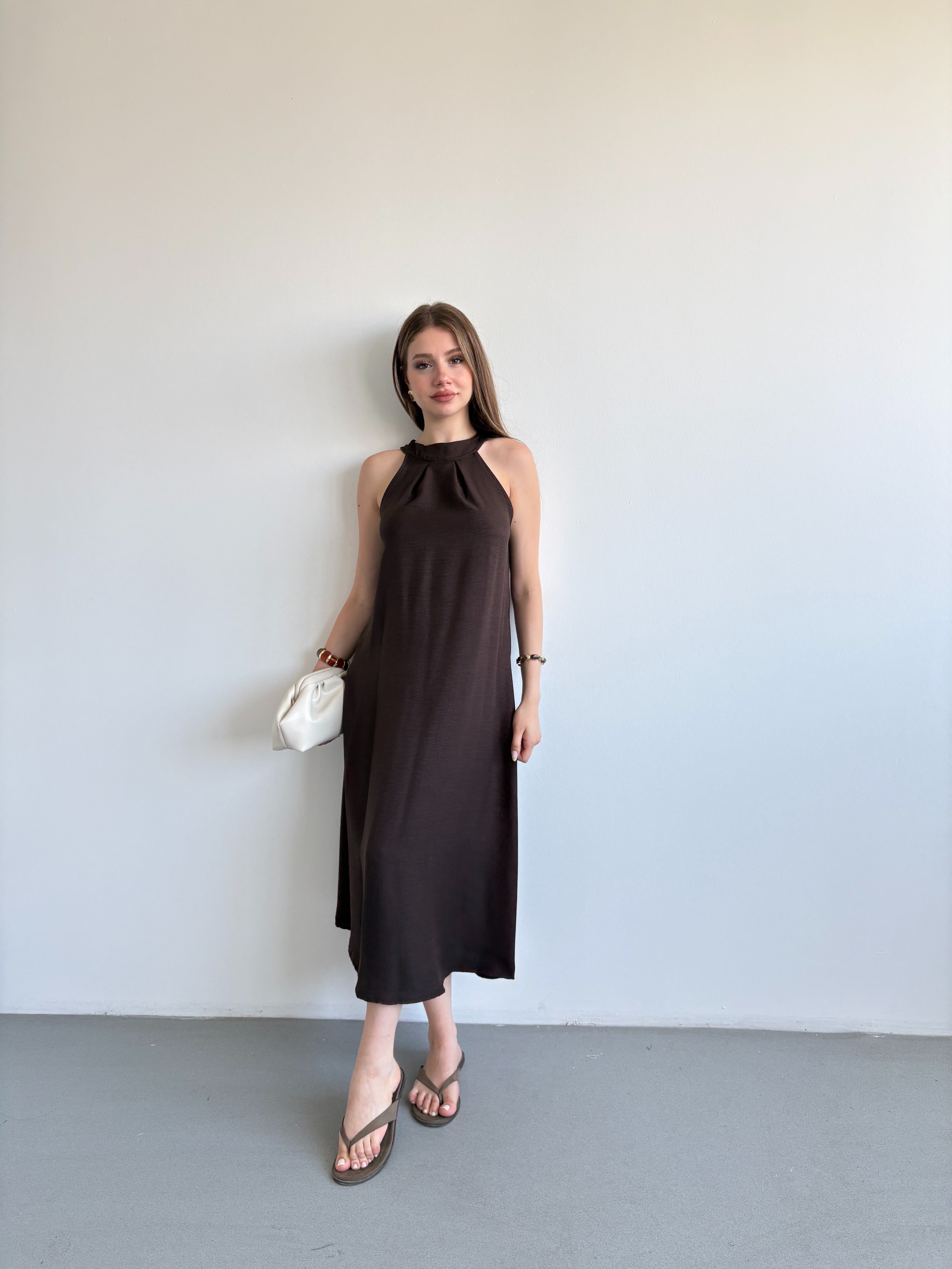 Keten Halter Elbise