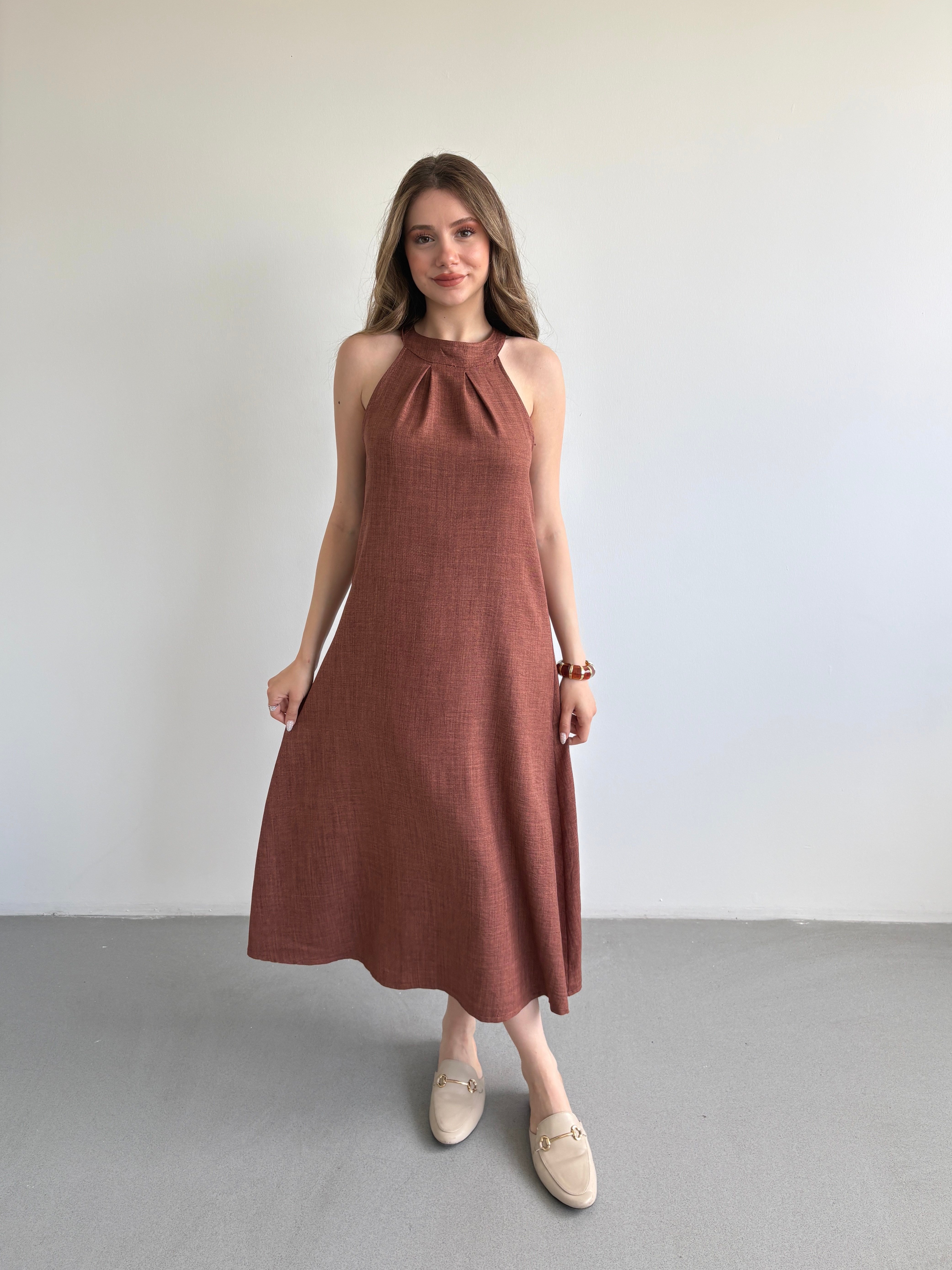 Keten Halter Elbise