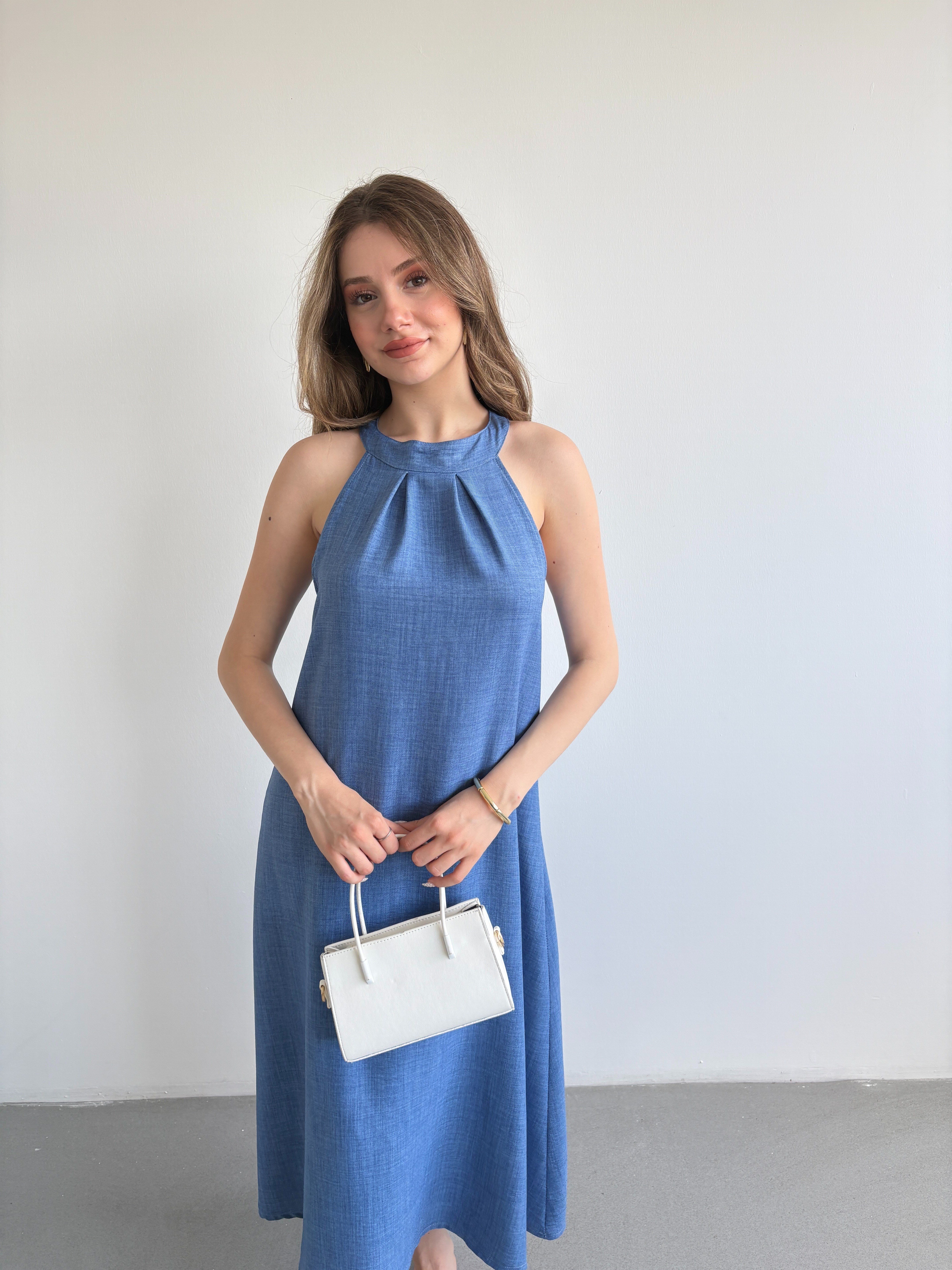 Keten Halter Elbise