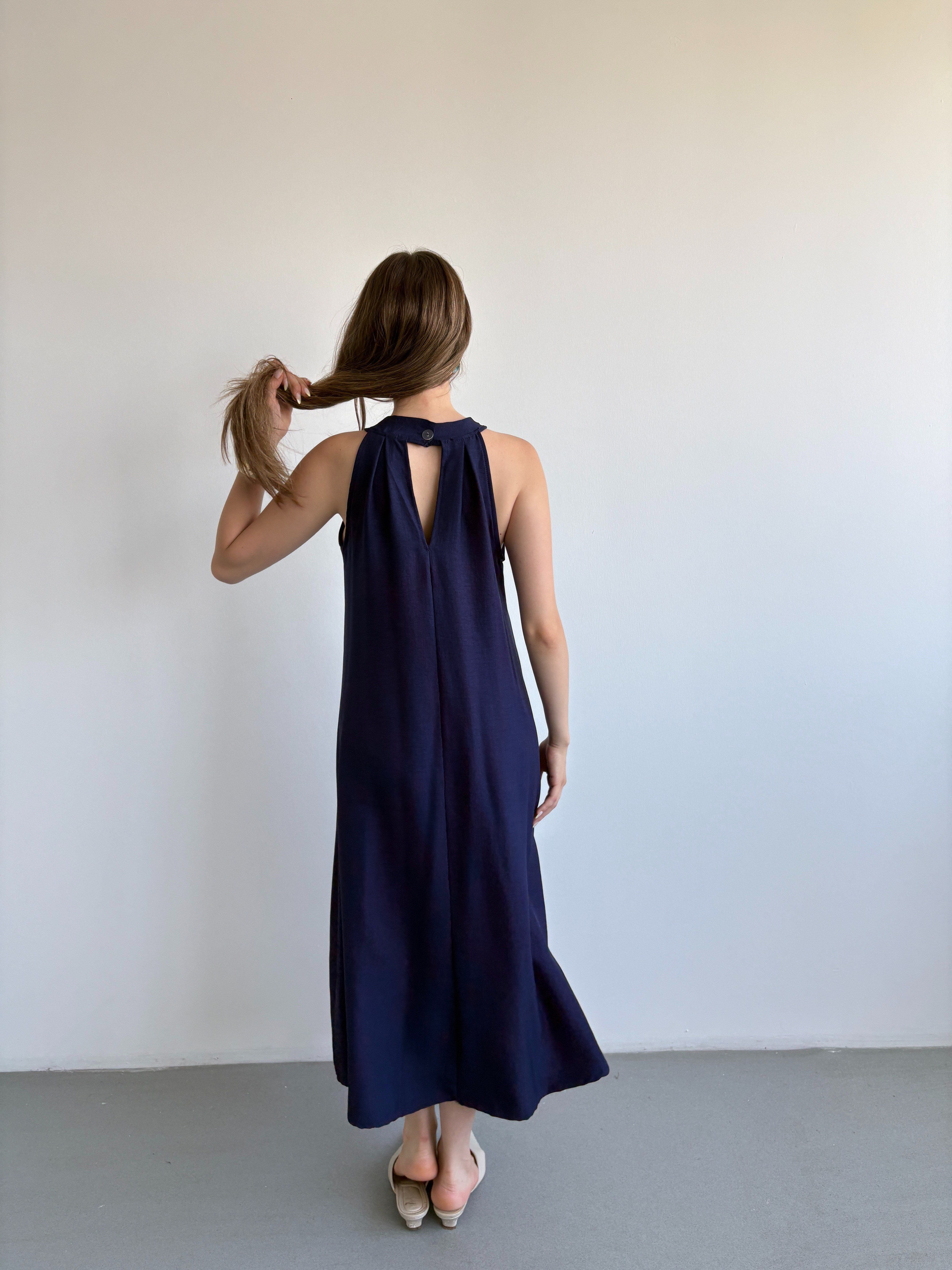 Keten Halter Elbise