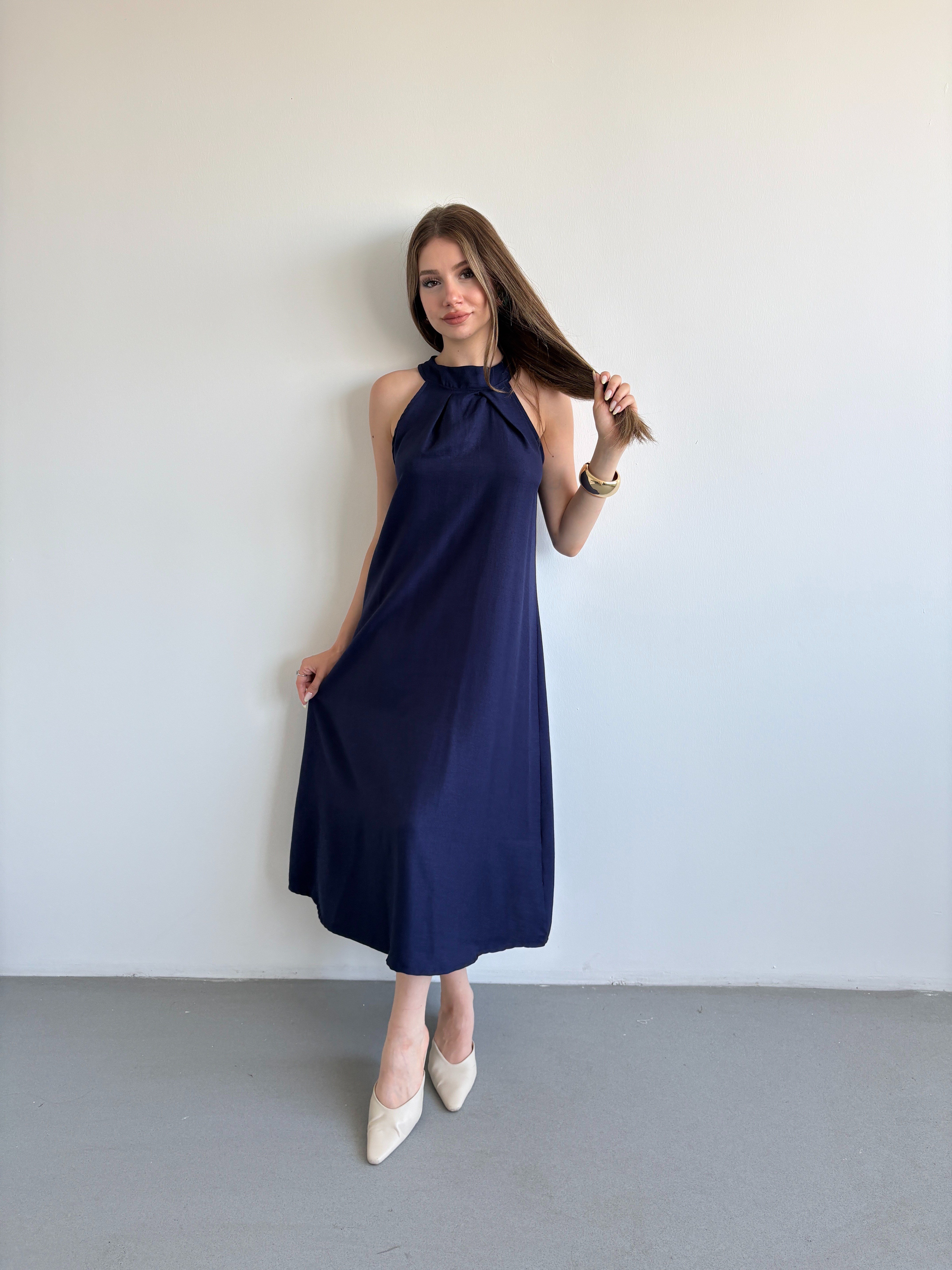 Keten Halter Elbise