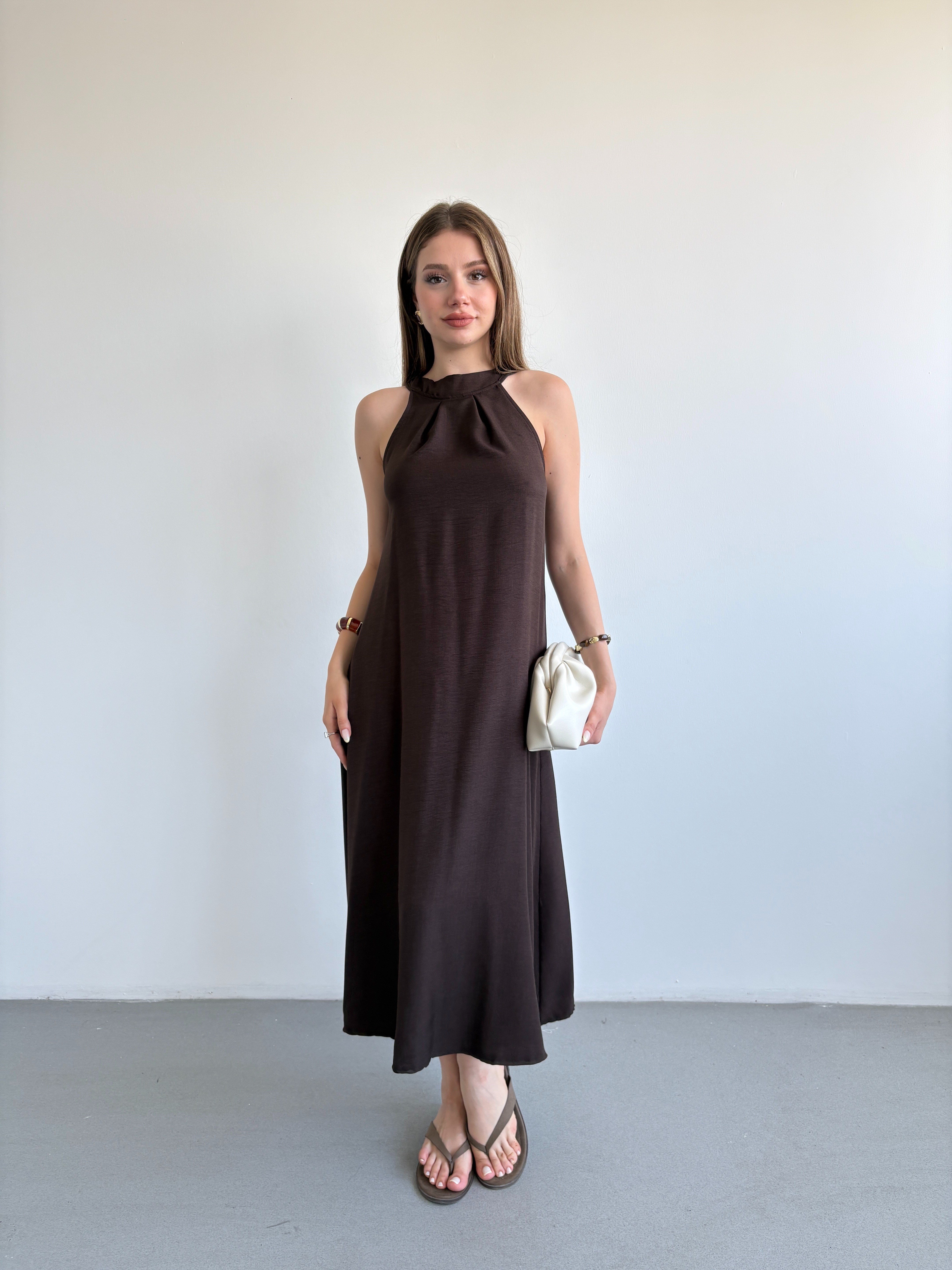 Keten Halter Elbise