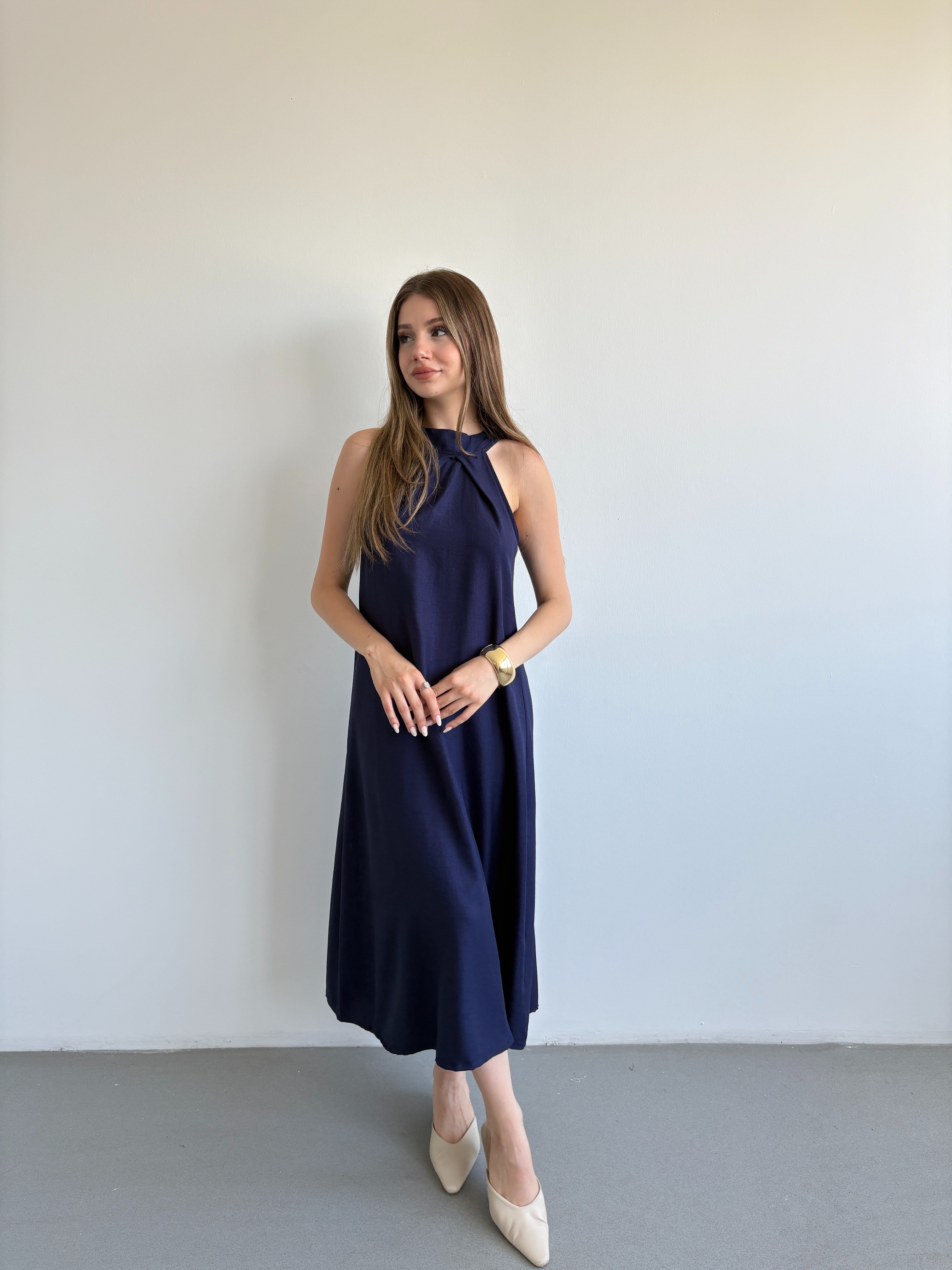 Keten Halter Elbise