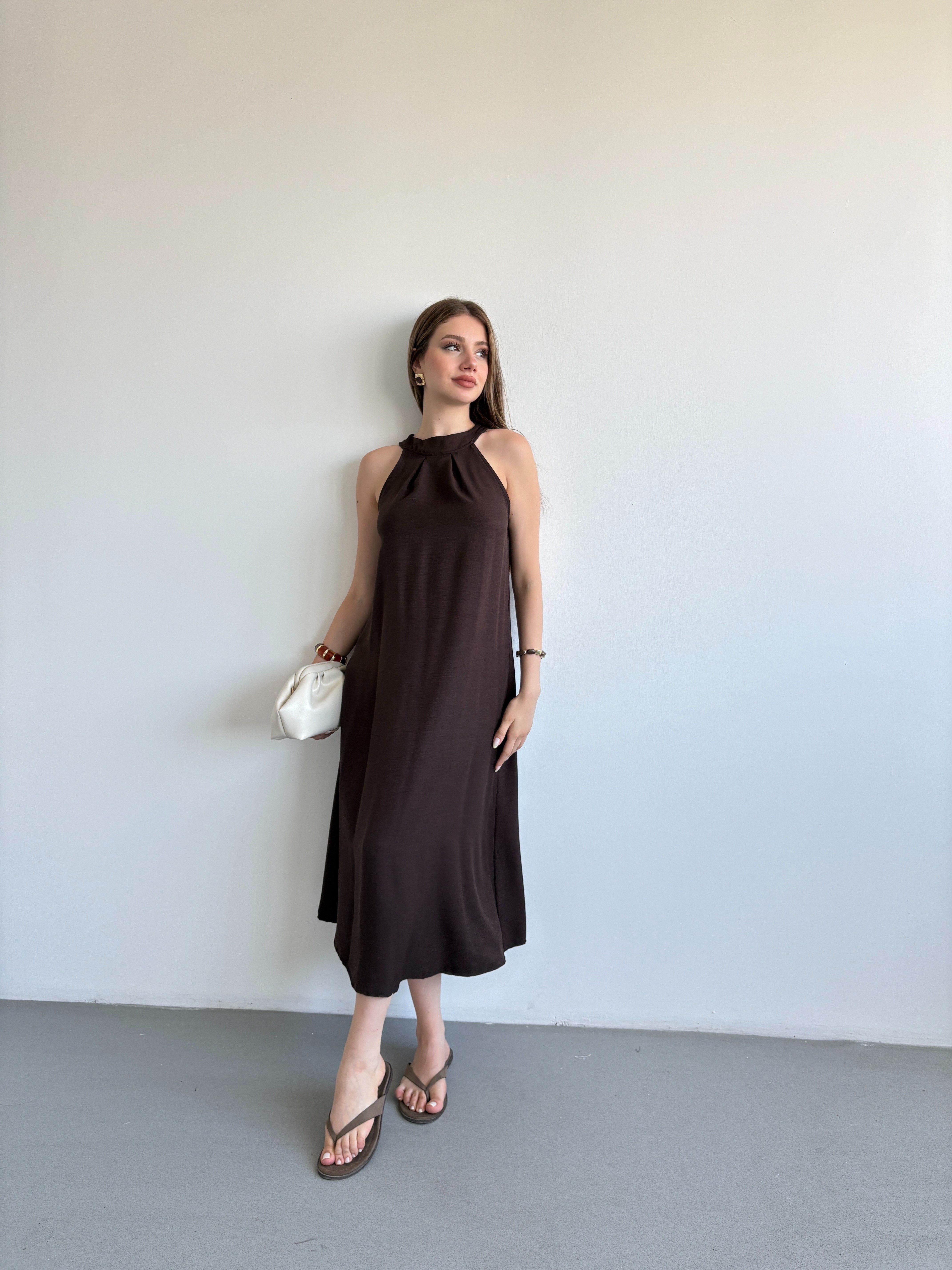 Keten Halter Elbise