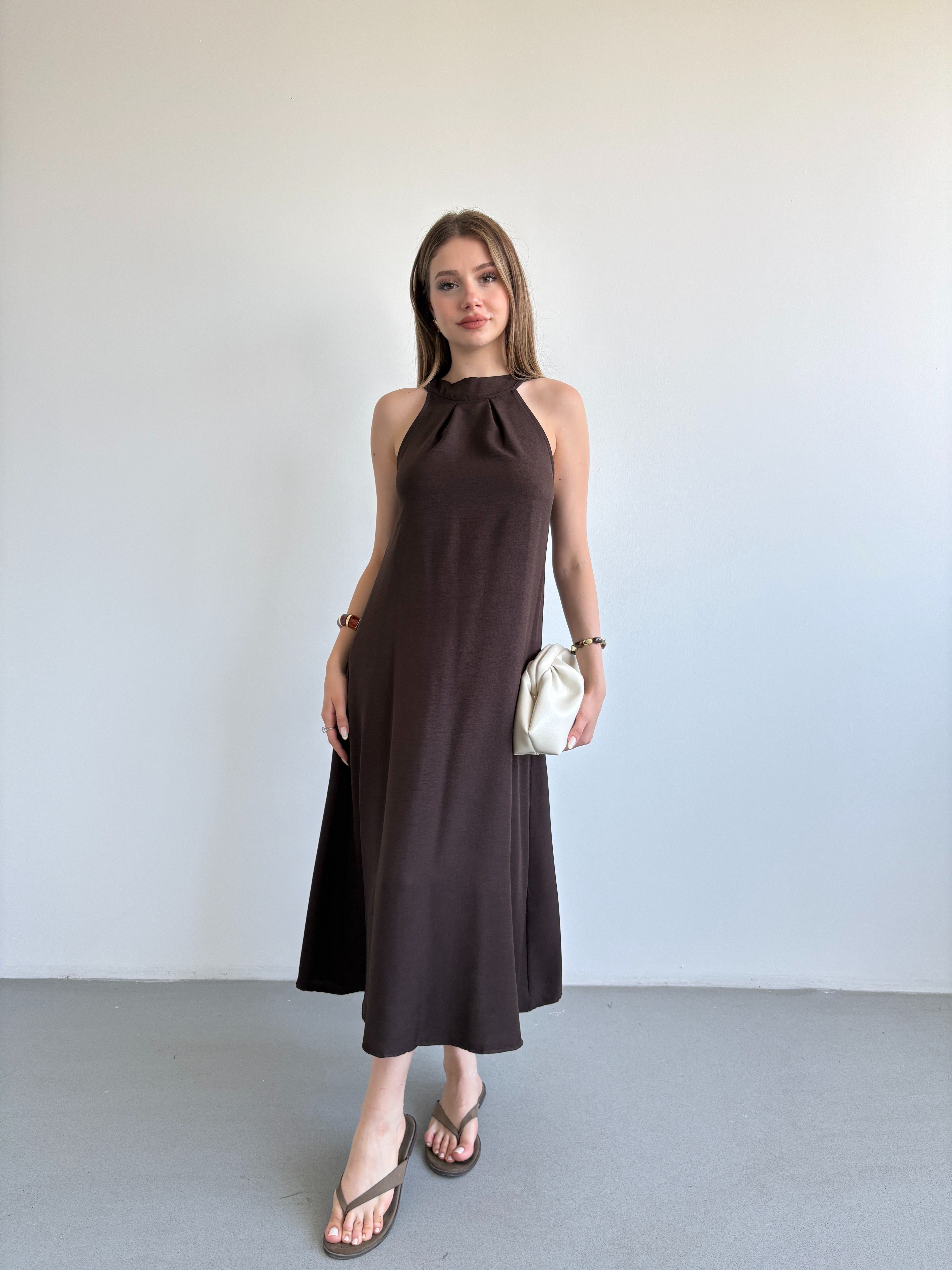 Keten Halter Elbise