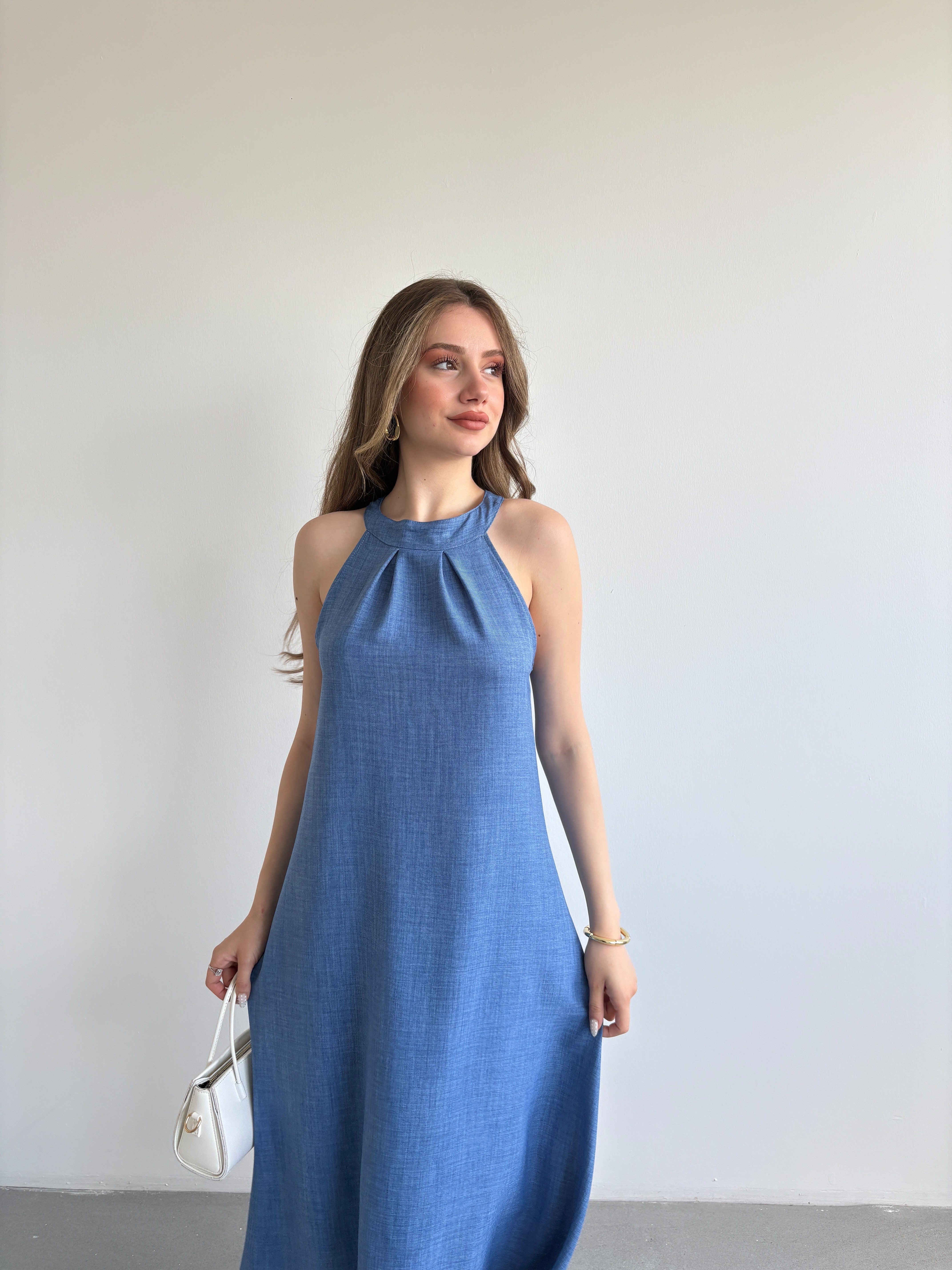 Keten Halter Elbise