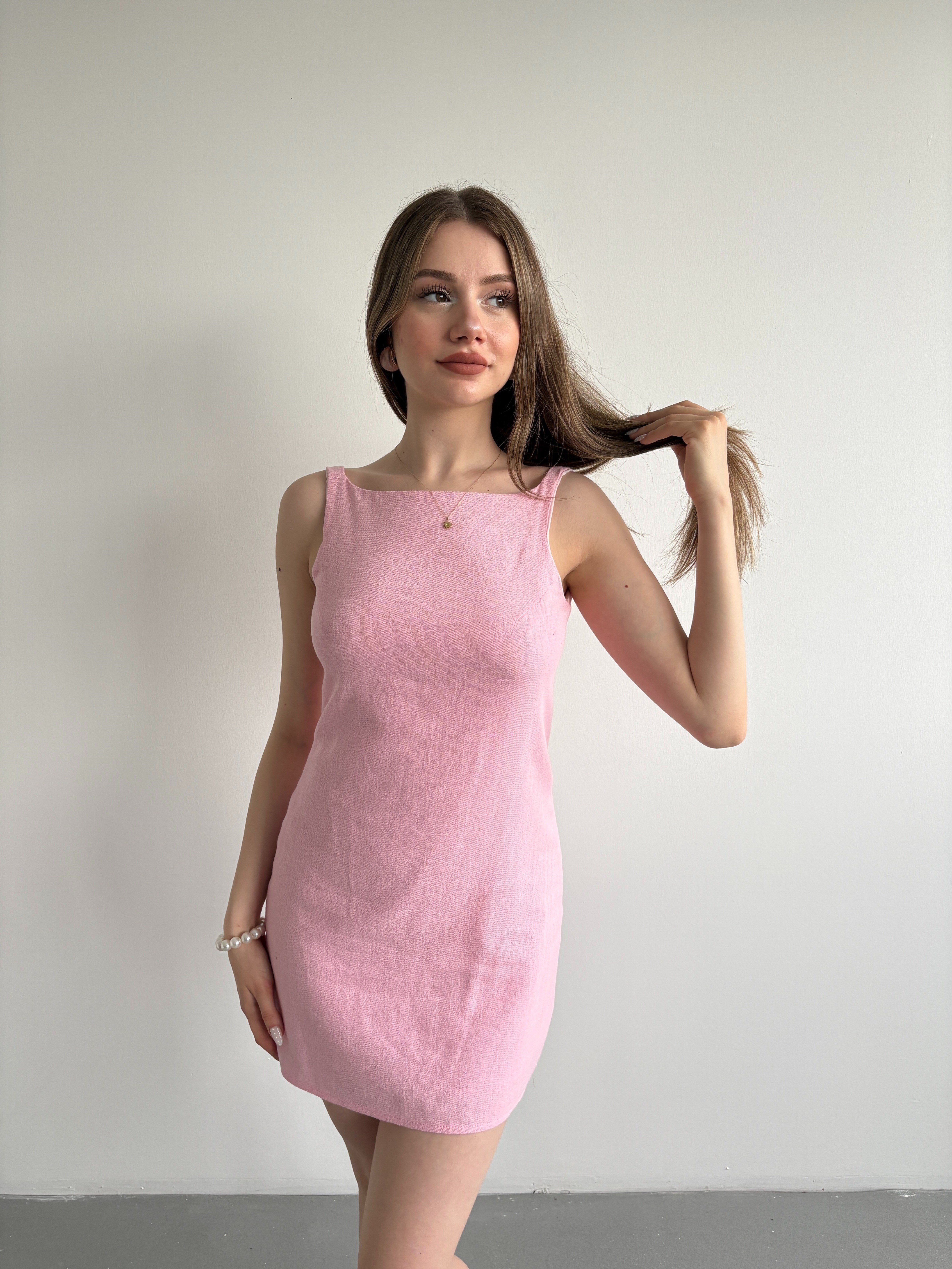 Keten Mini Elbise