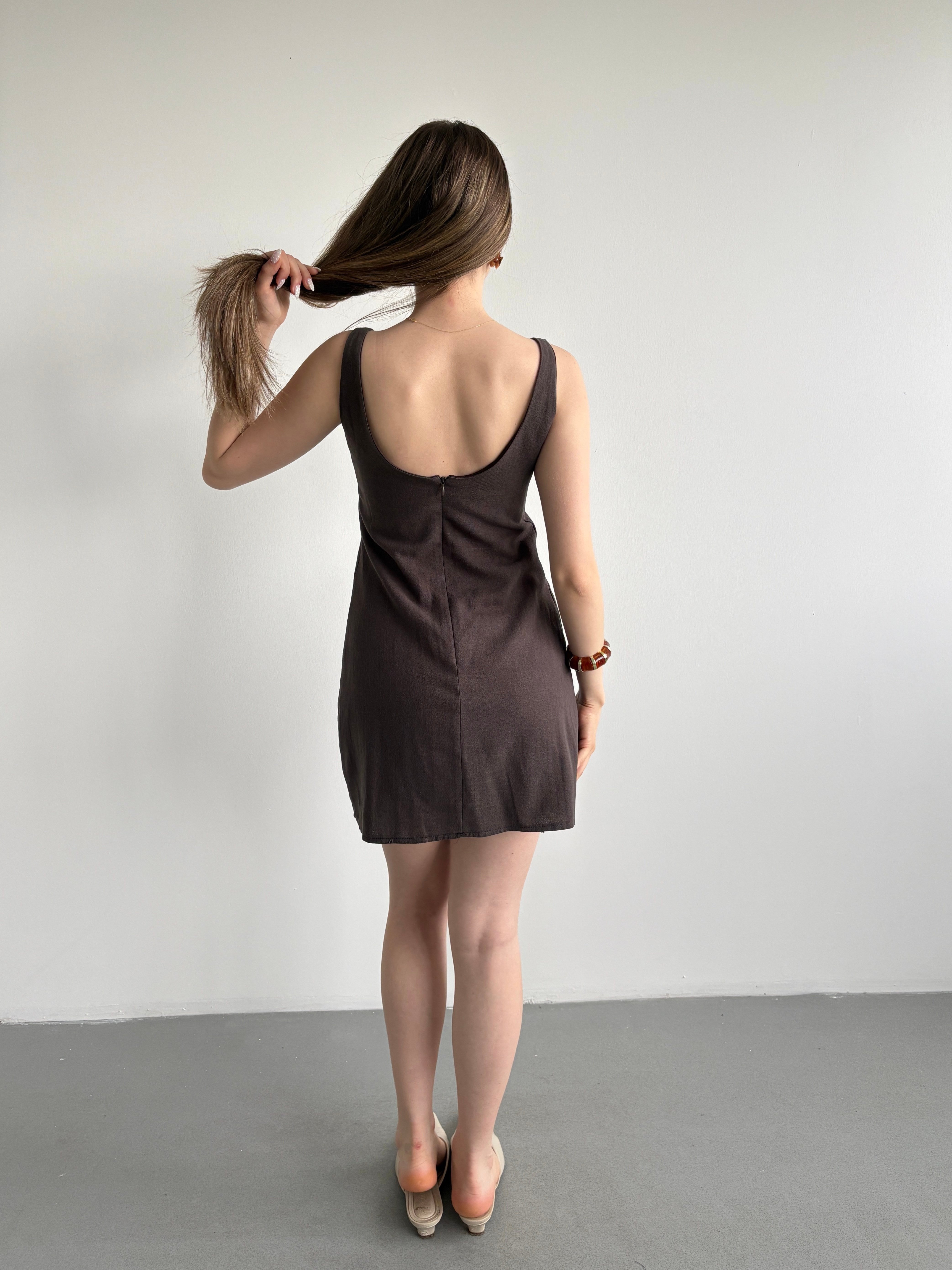 Keten Mini Elbise