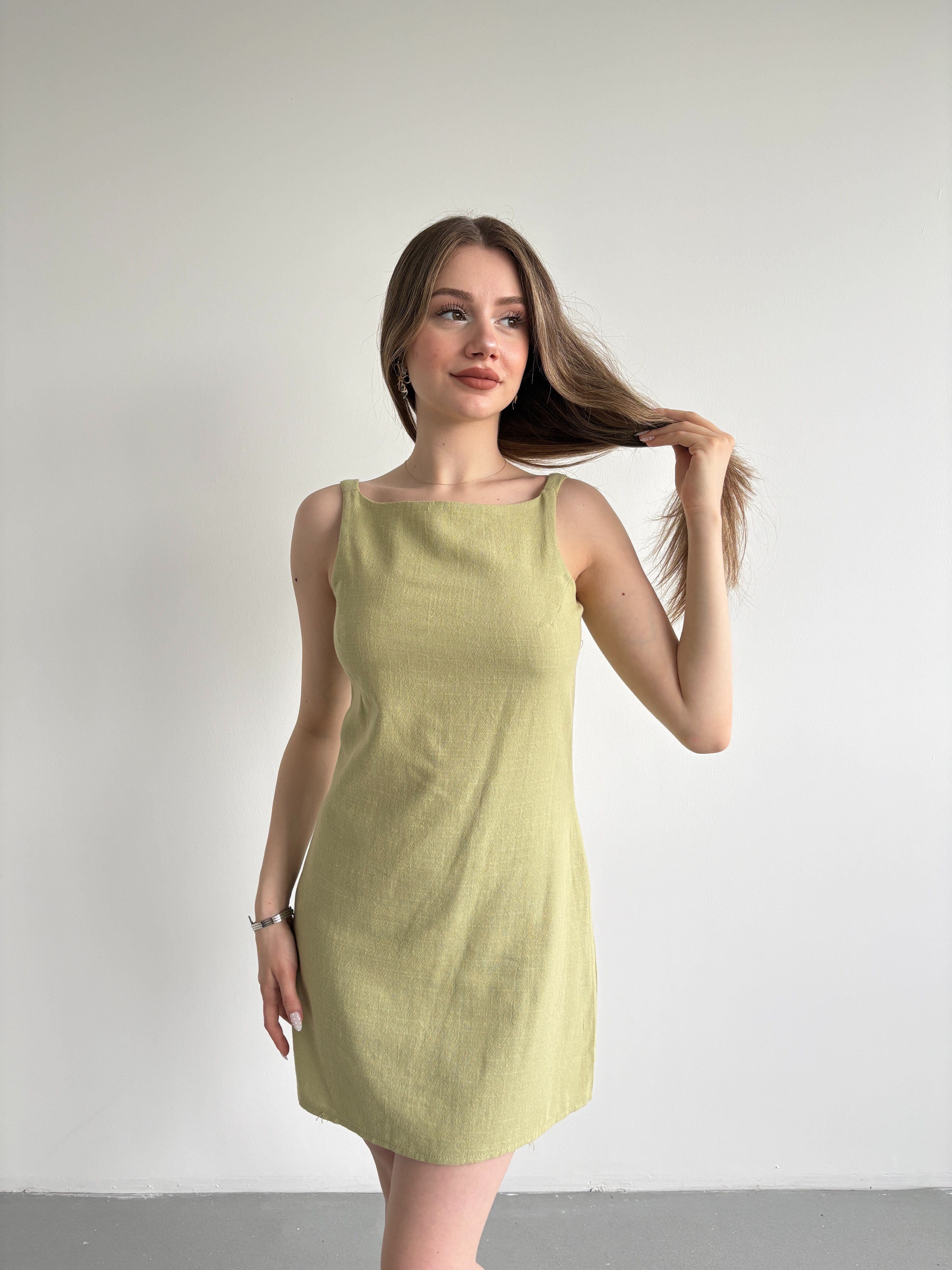 Keten Mini Elbise