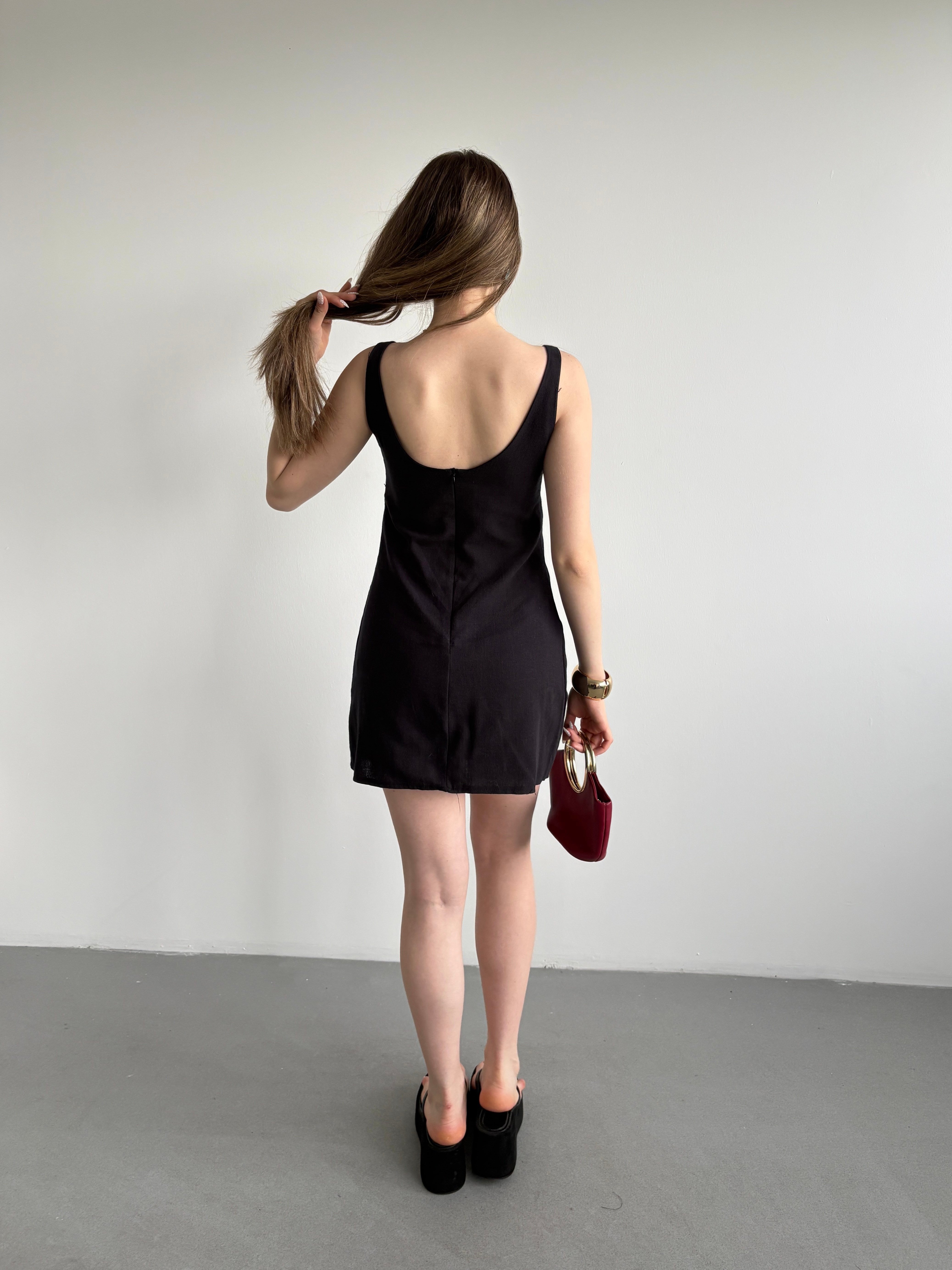 Keten Mini Elbise