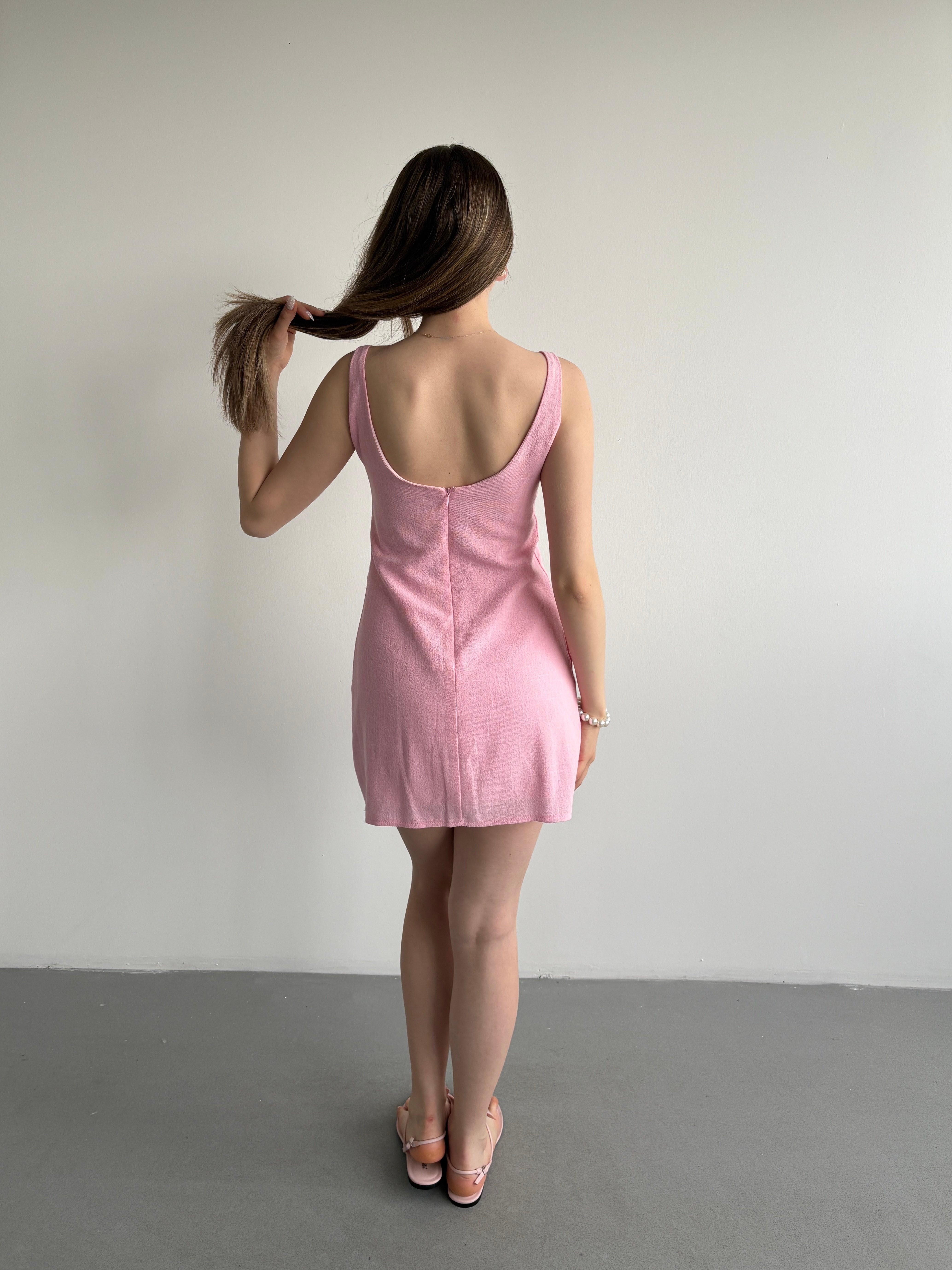 Keten Mini Elbise