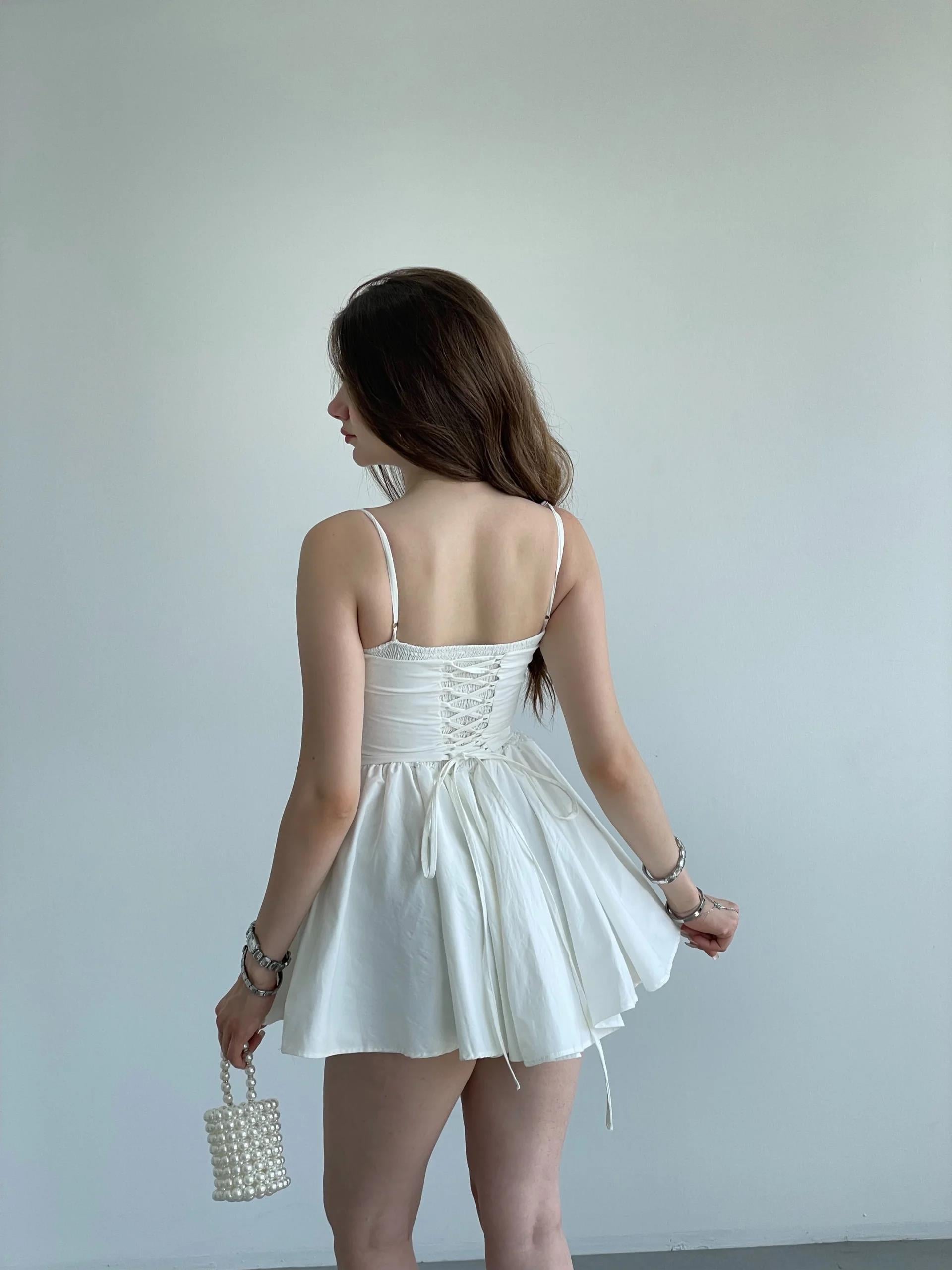 Korse Askılı Mini Premium Elbise