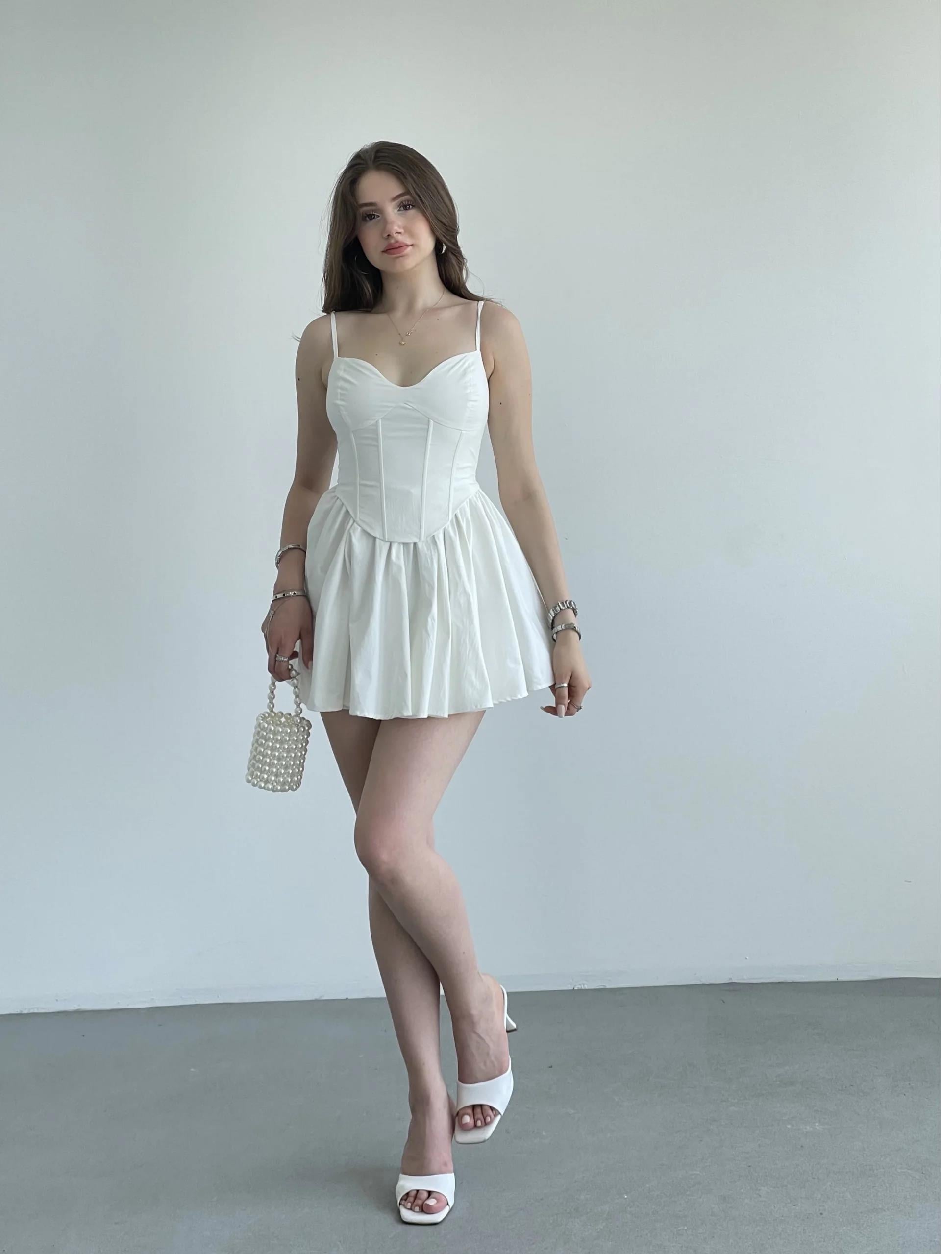 Korse Askılı Mini Premium Elbise