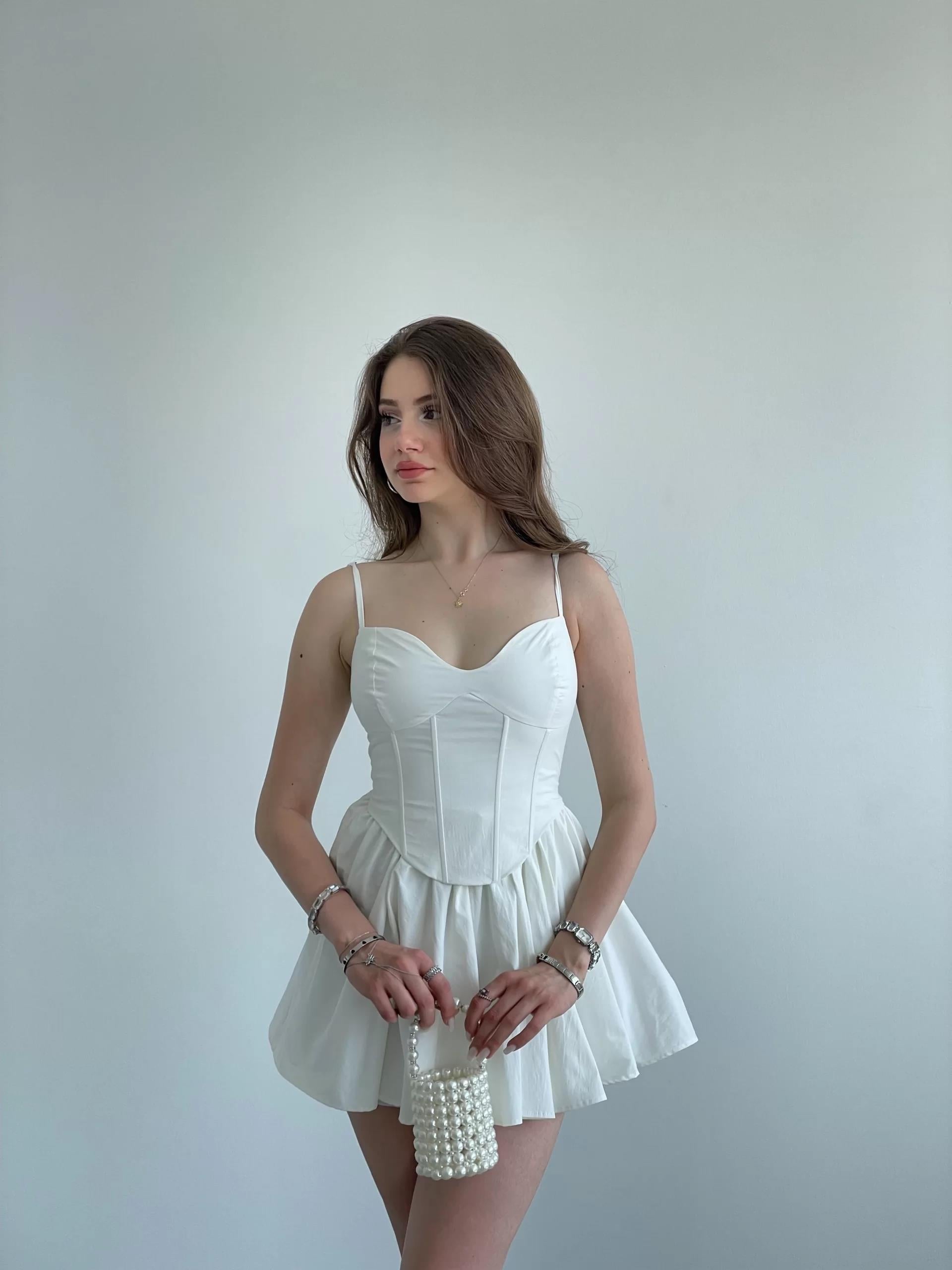 Korse Askılı Mini Premium Elbise