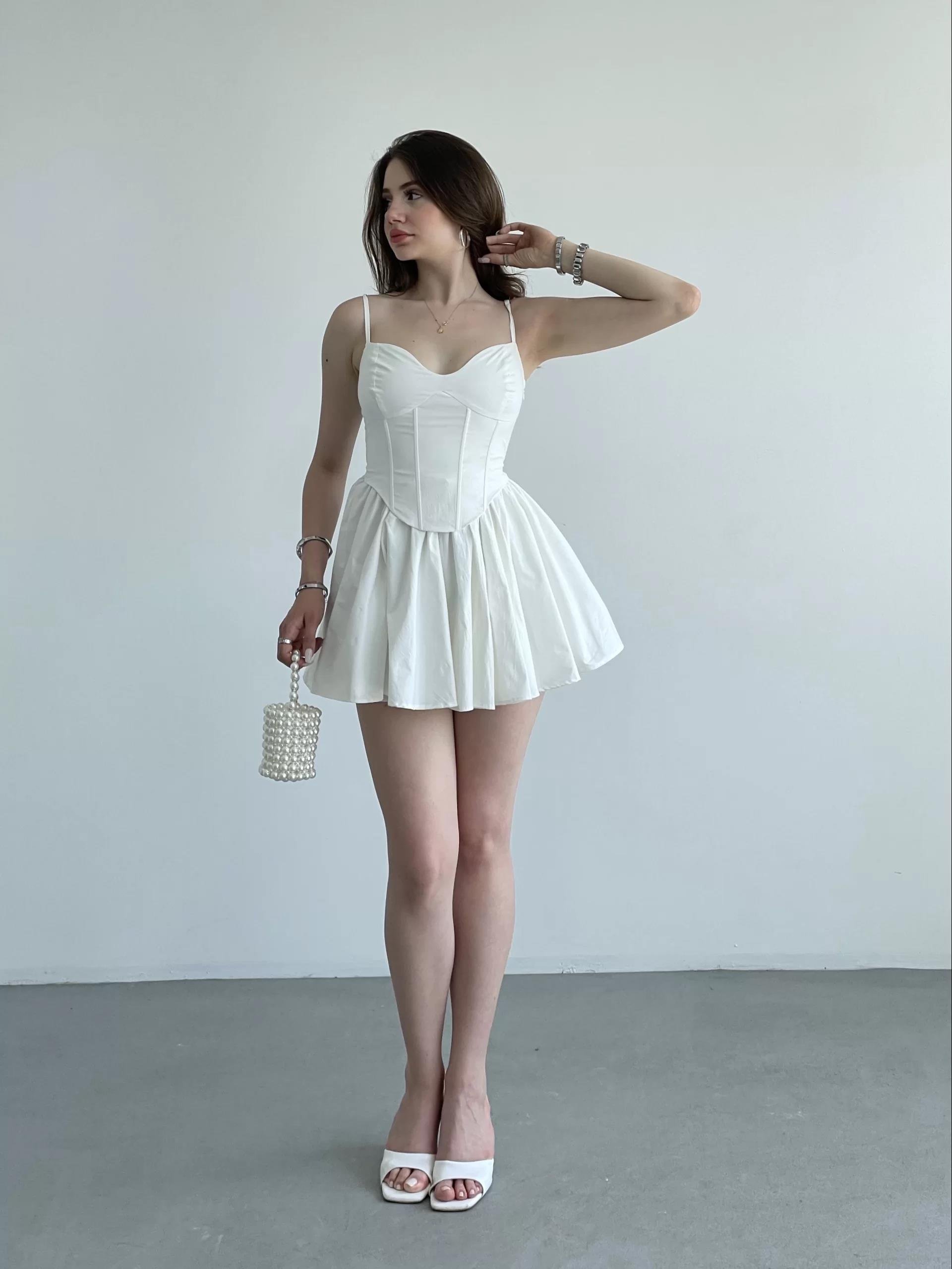 Korse Askılı Mini Premium Elbise