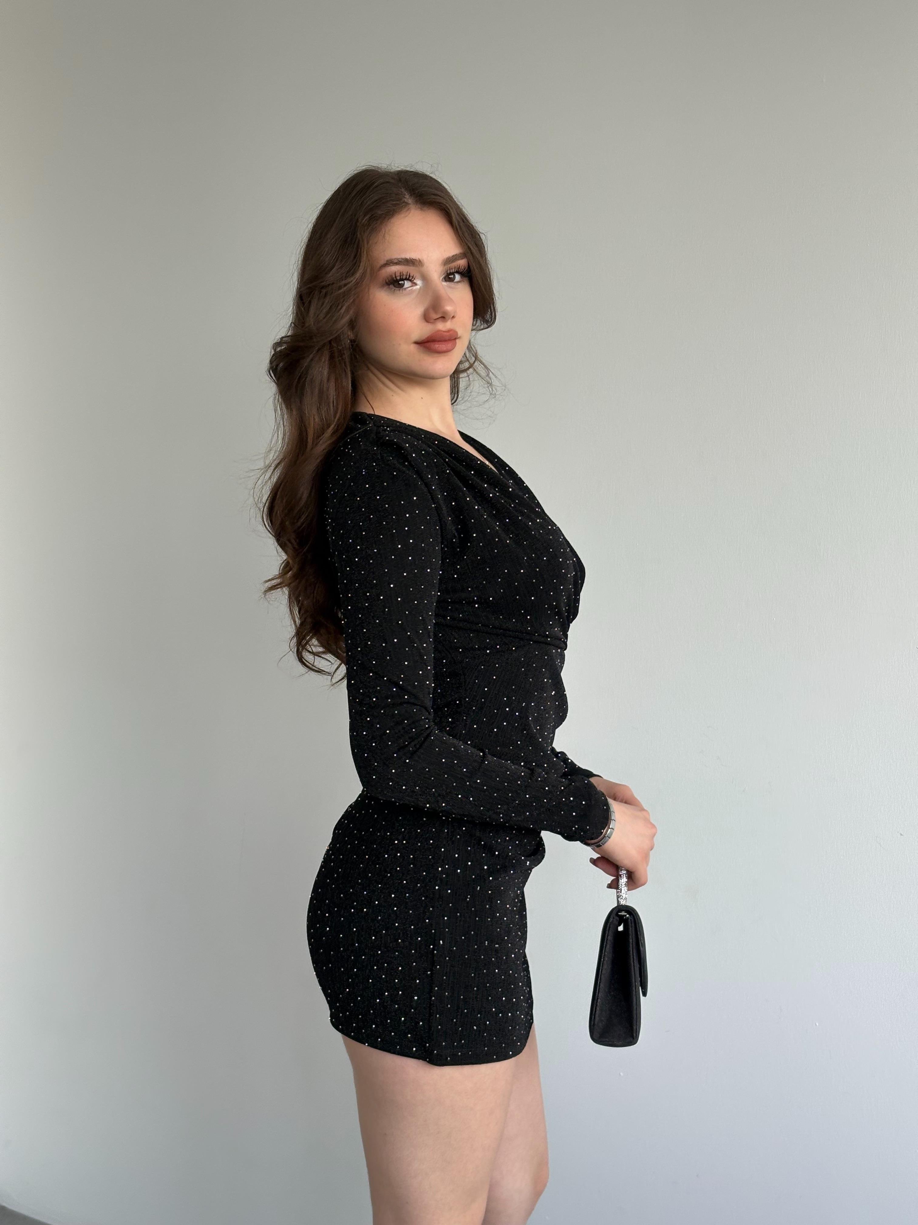 Kruvaze Simli Vatka Elbise