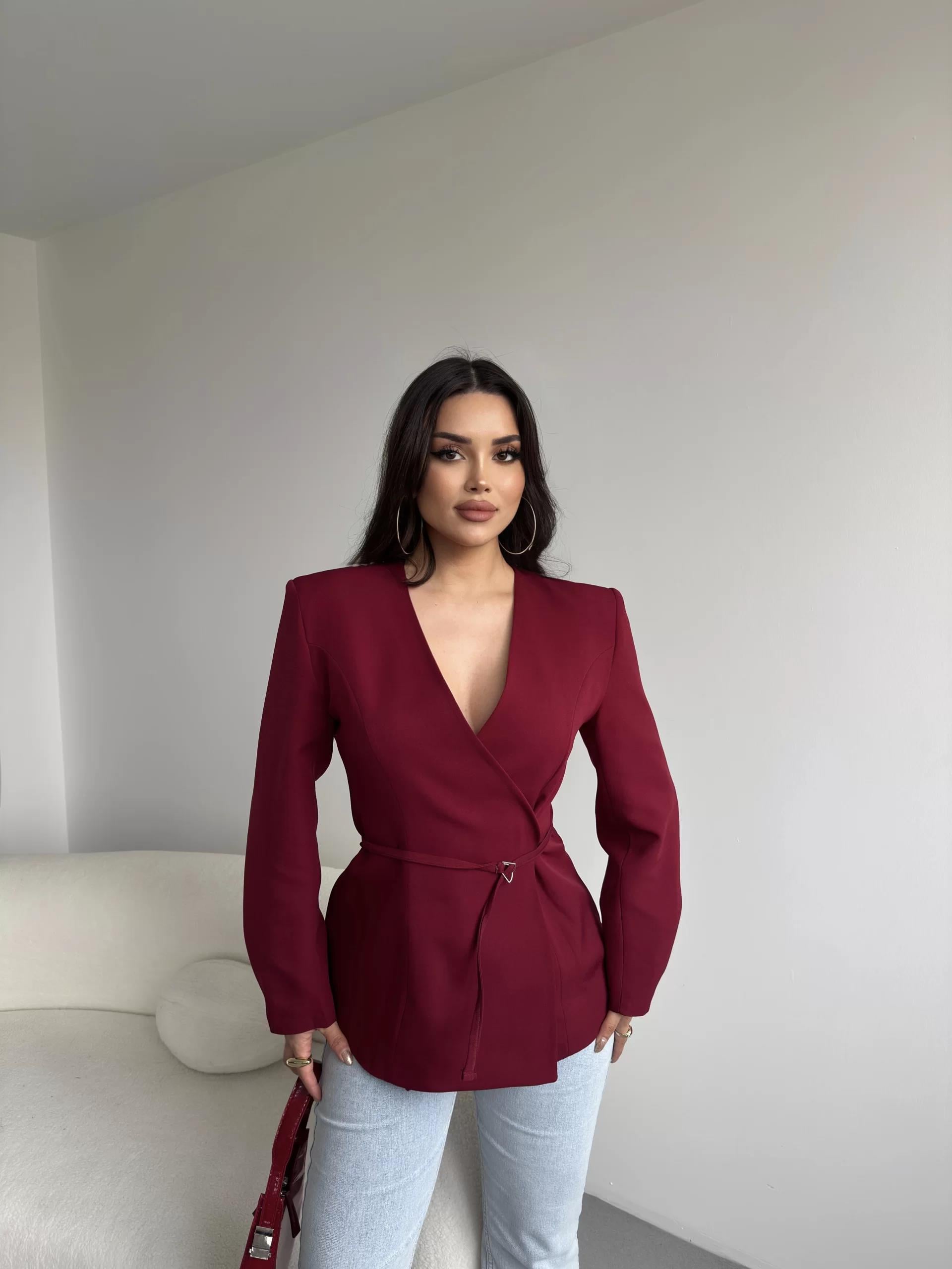 Kuşaklı Blazer Ceket