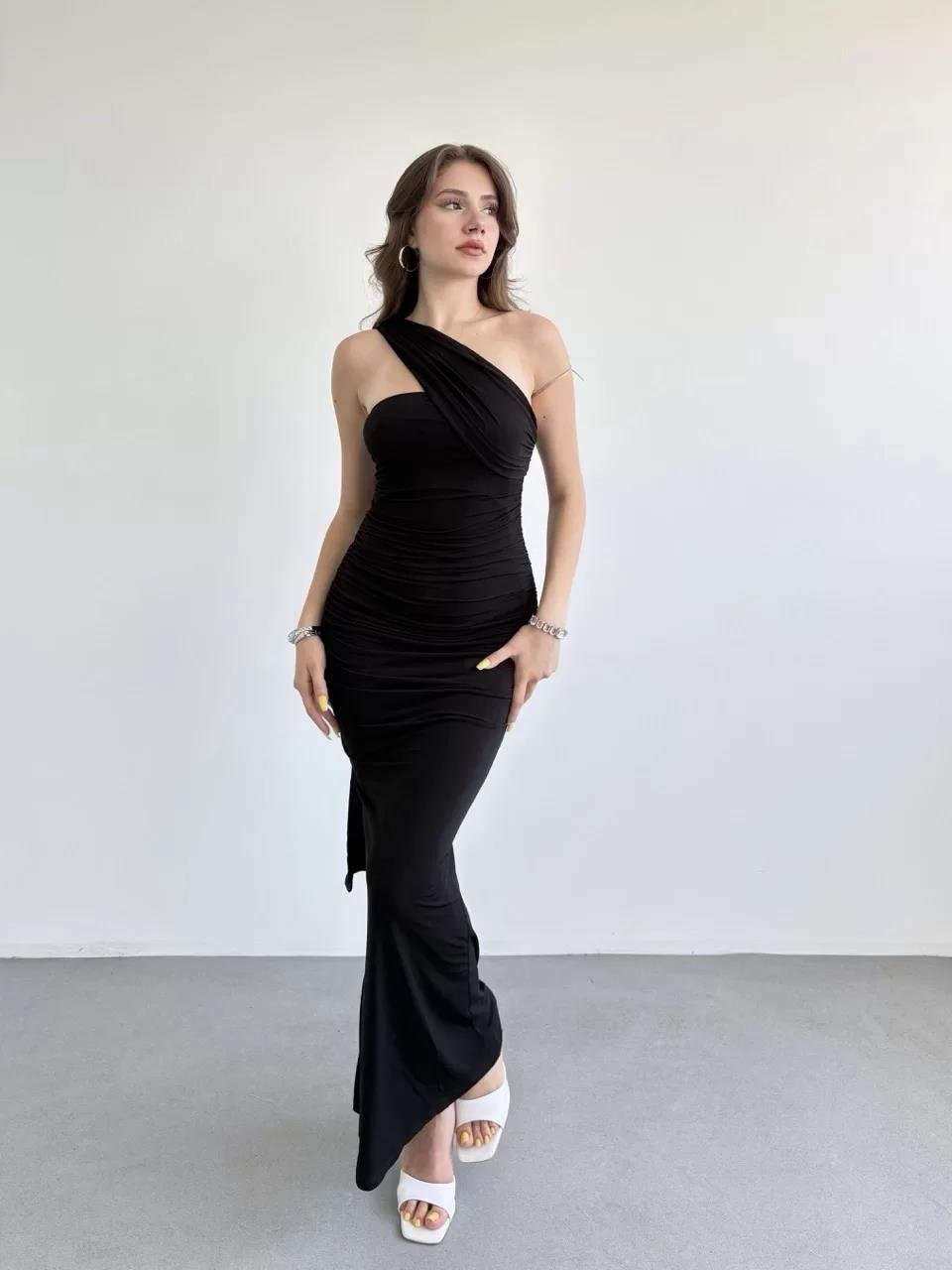 Leen Şal Sandy Elbise Siyah