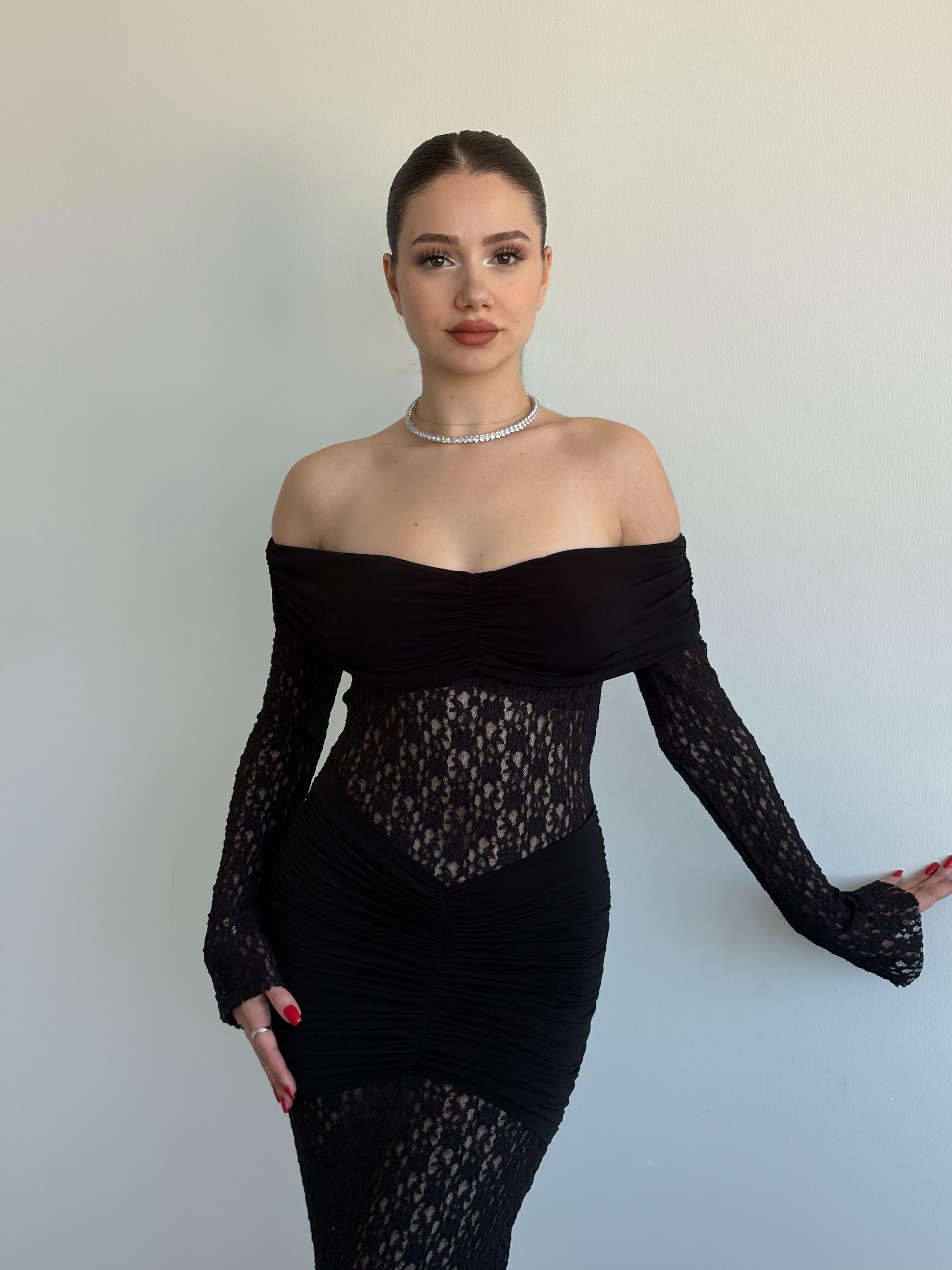 Madonna Dantell Tasarım Elbise