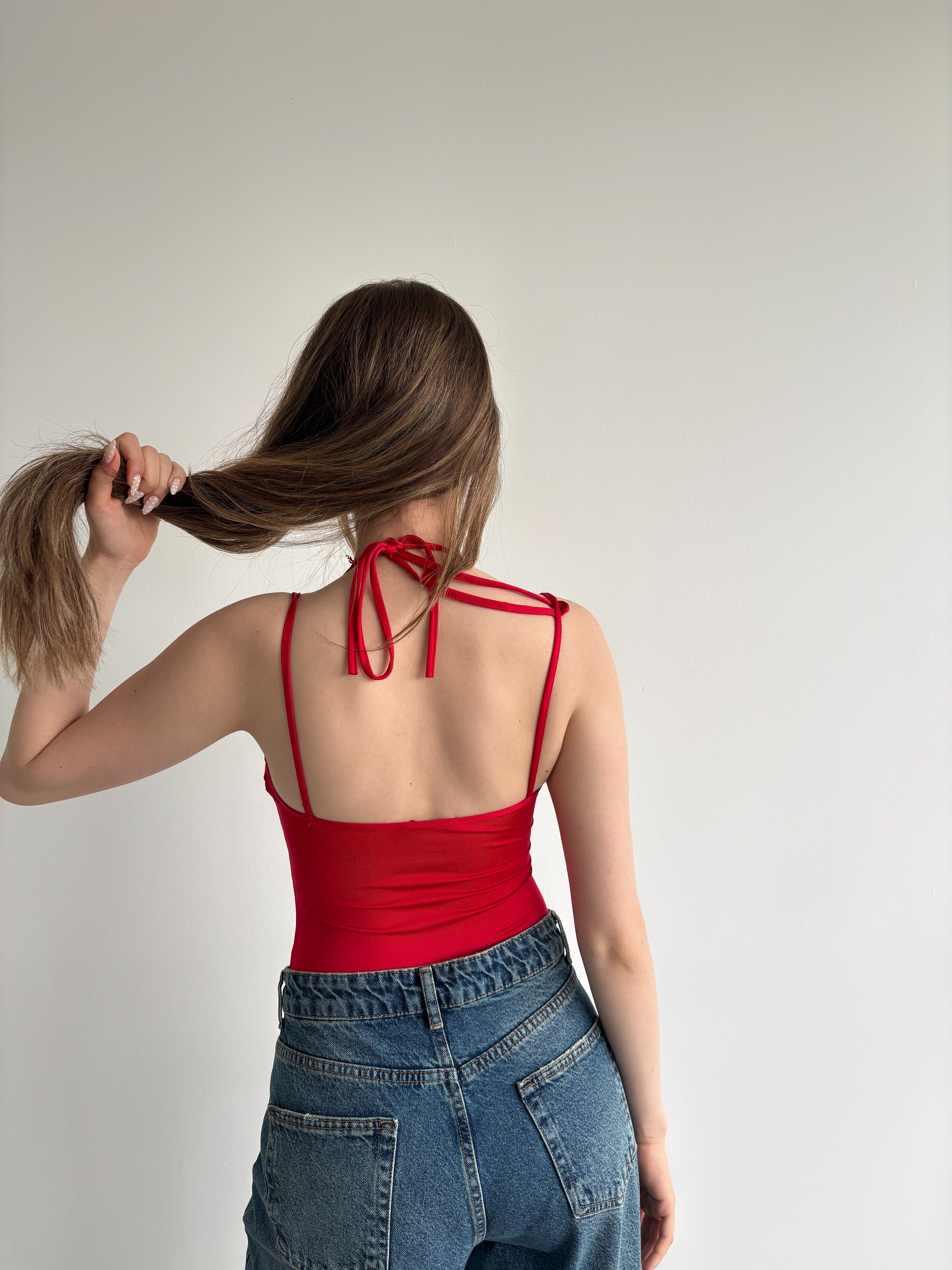 Muadil Dantel Kombineli Bodysuit