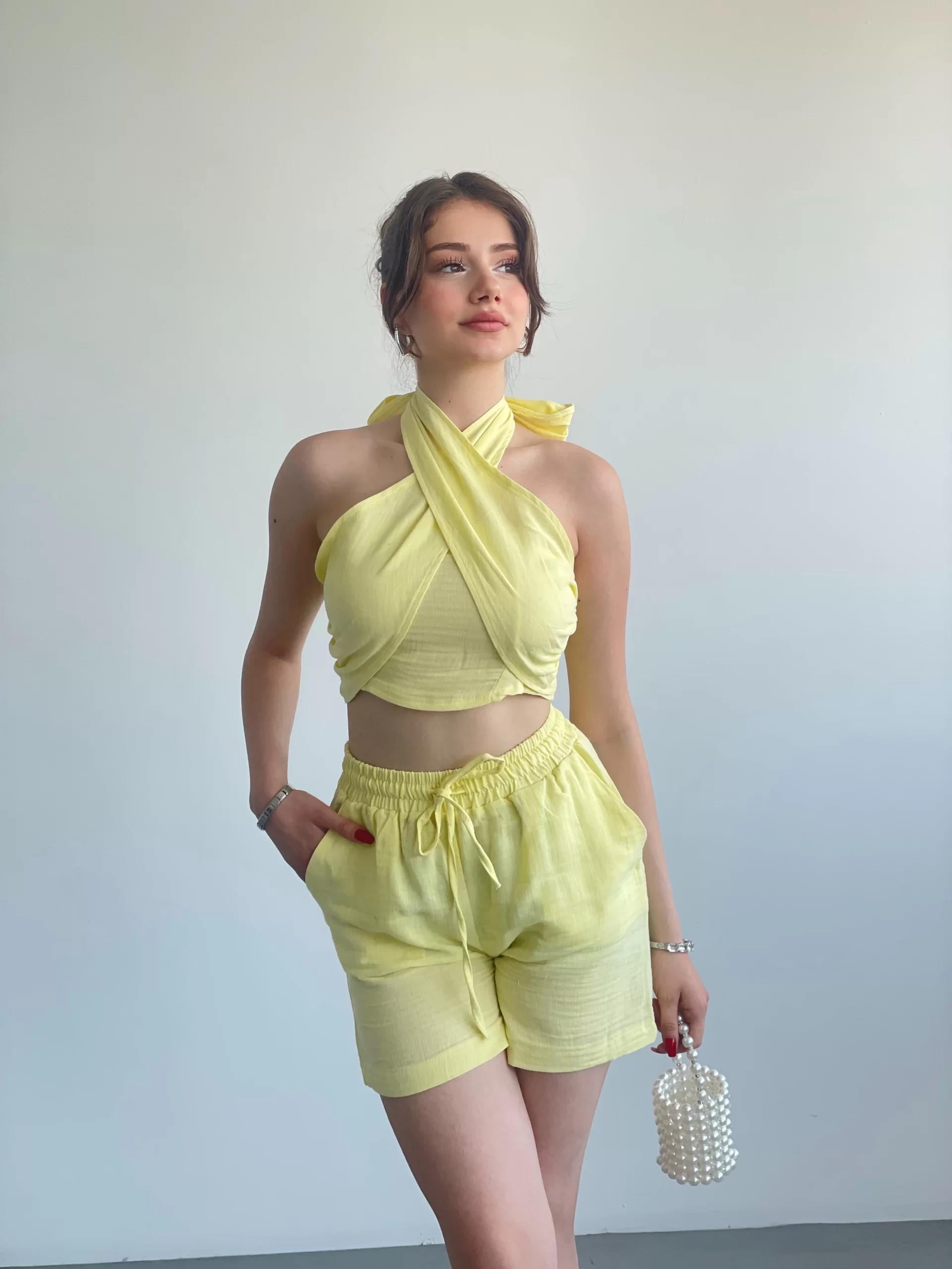 Müslin Bluz Şort Takım
