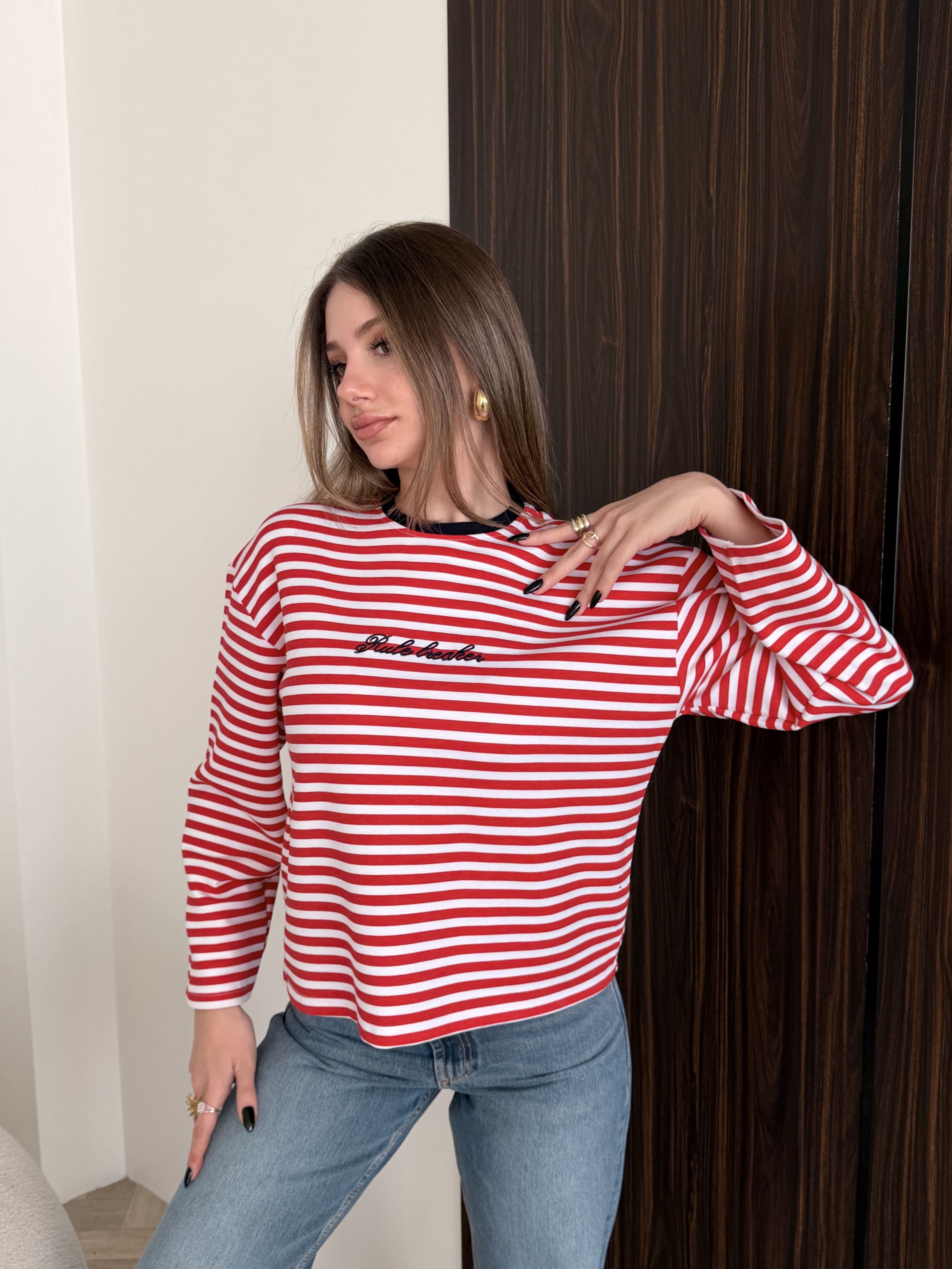 Nakışlı Lined Tshirt