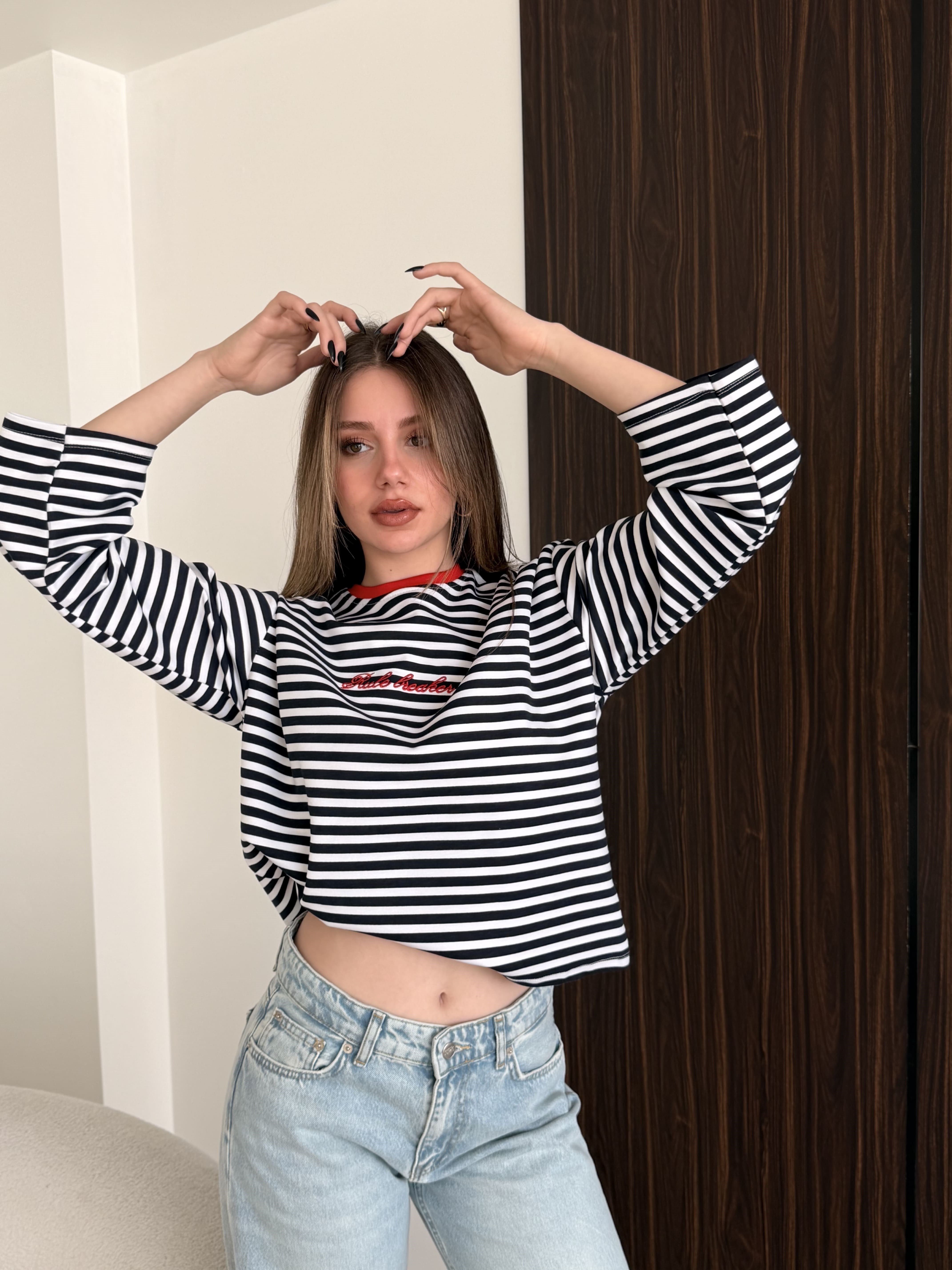 Nakışlı Lined Tshirt