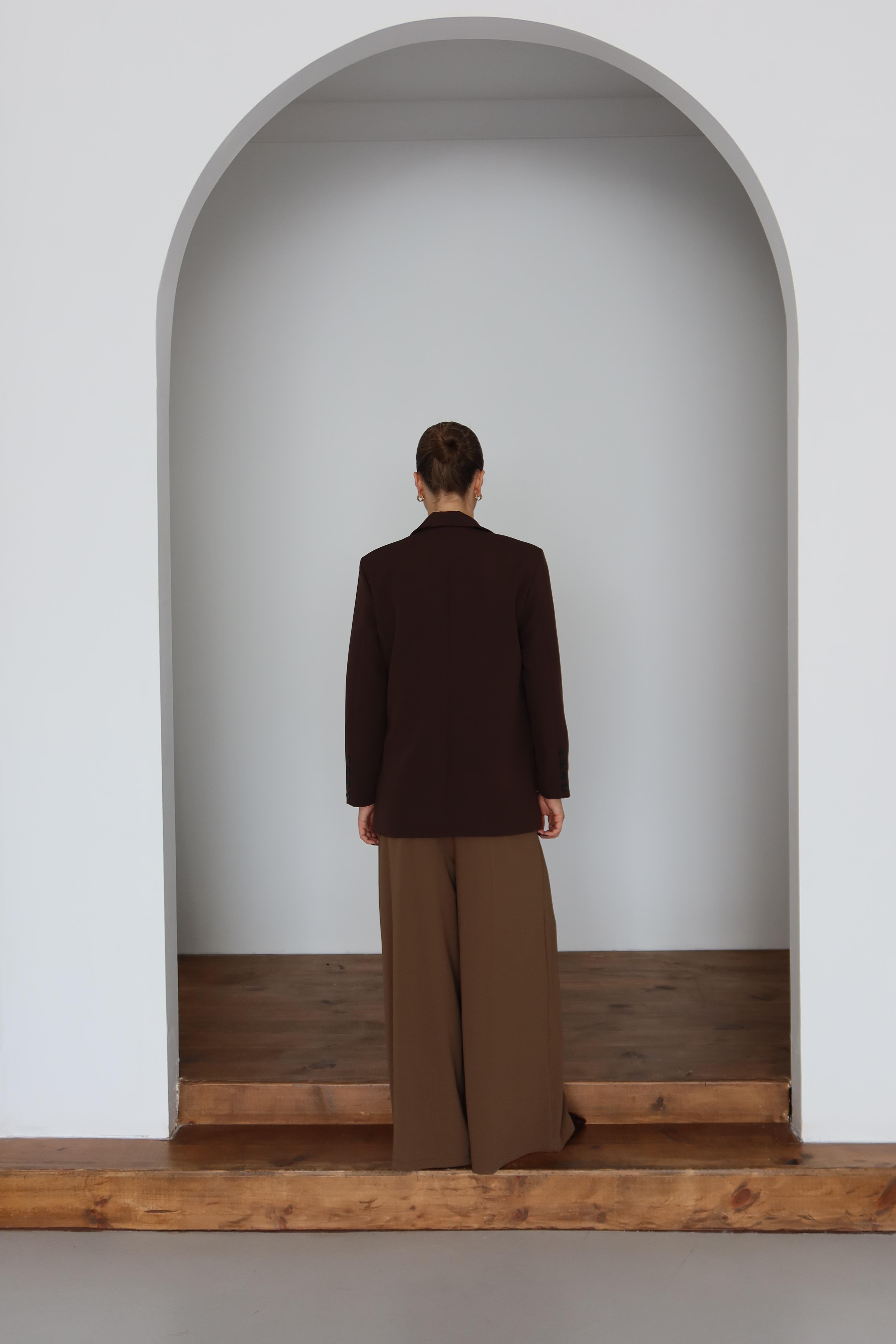 Oversize Düğme Detay Blazer