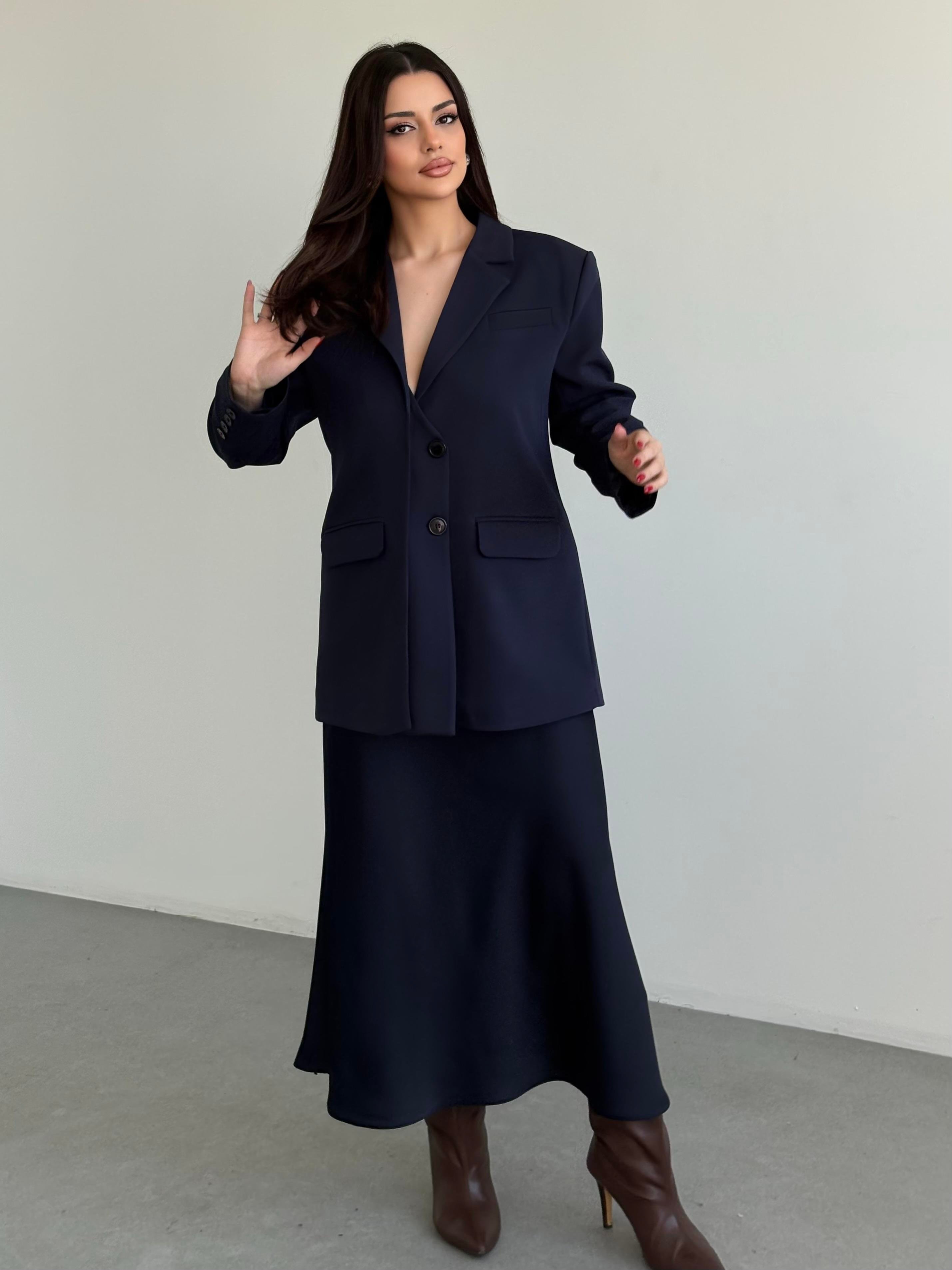 Oversize Düğme Detay Blazer