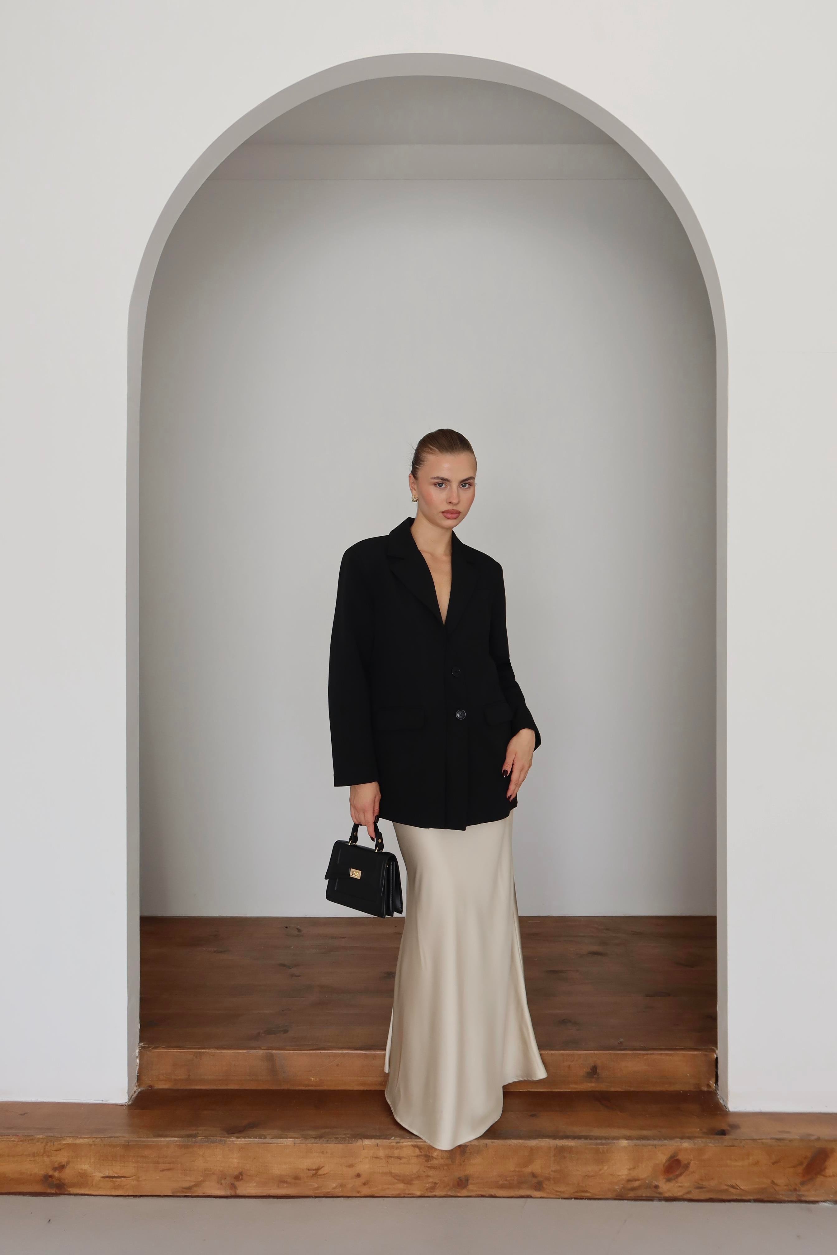 Oversize Düğme Detay Blazer