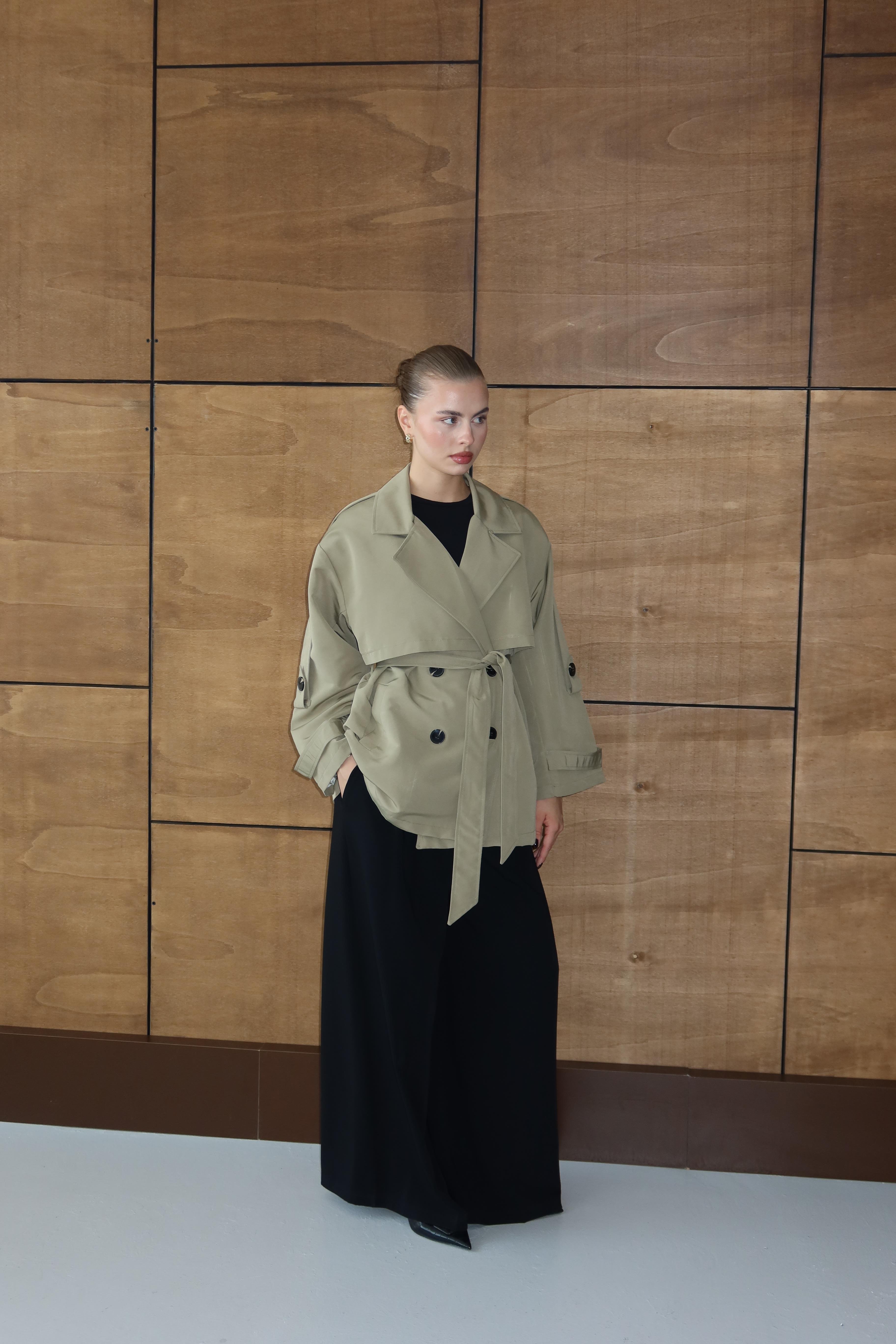 Oversize Mid Trençkot Haki