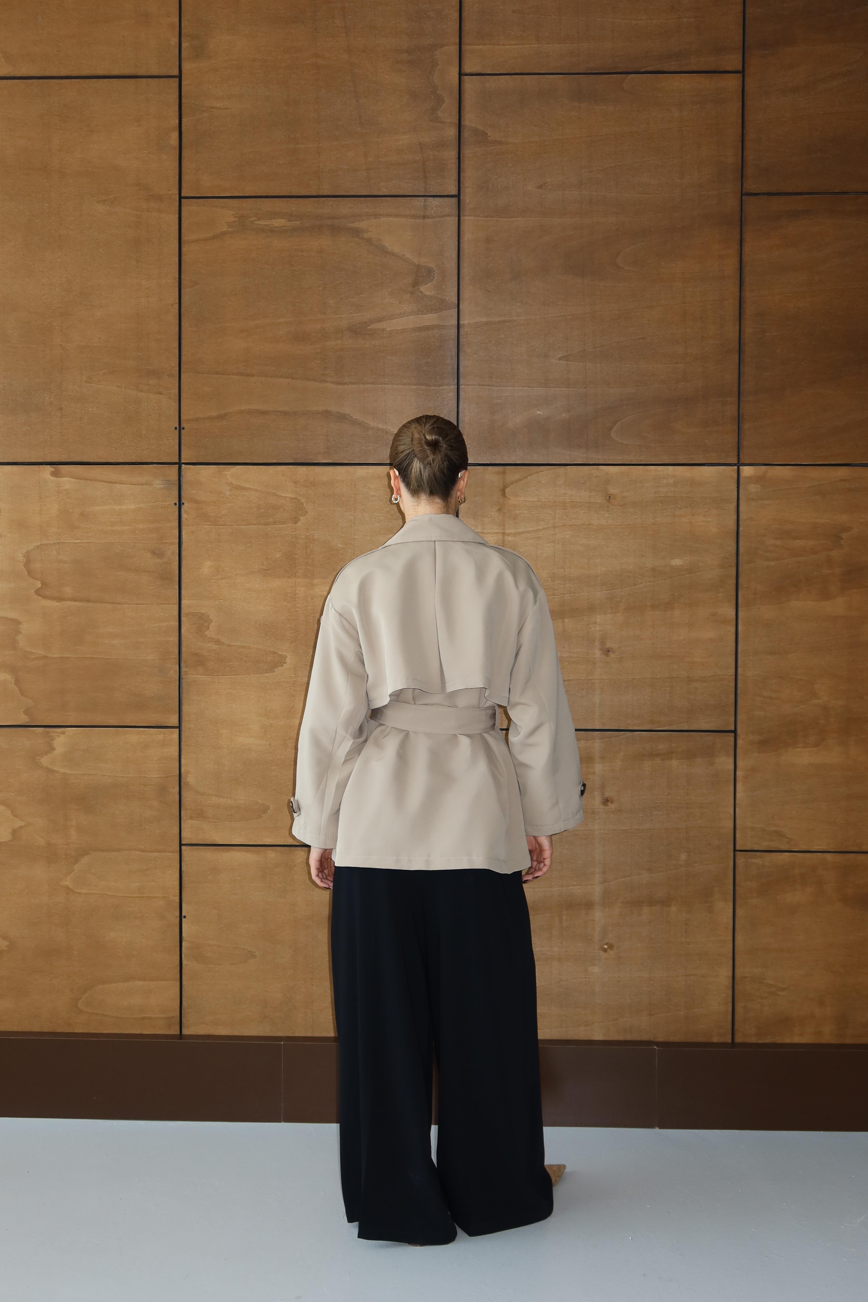 Oversize Mid Trençkot Krem