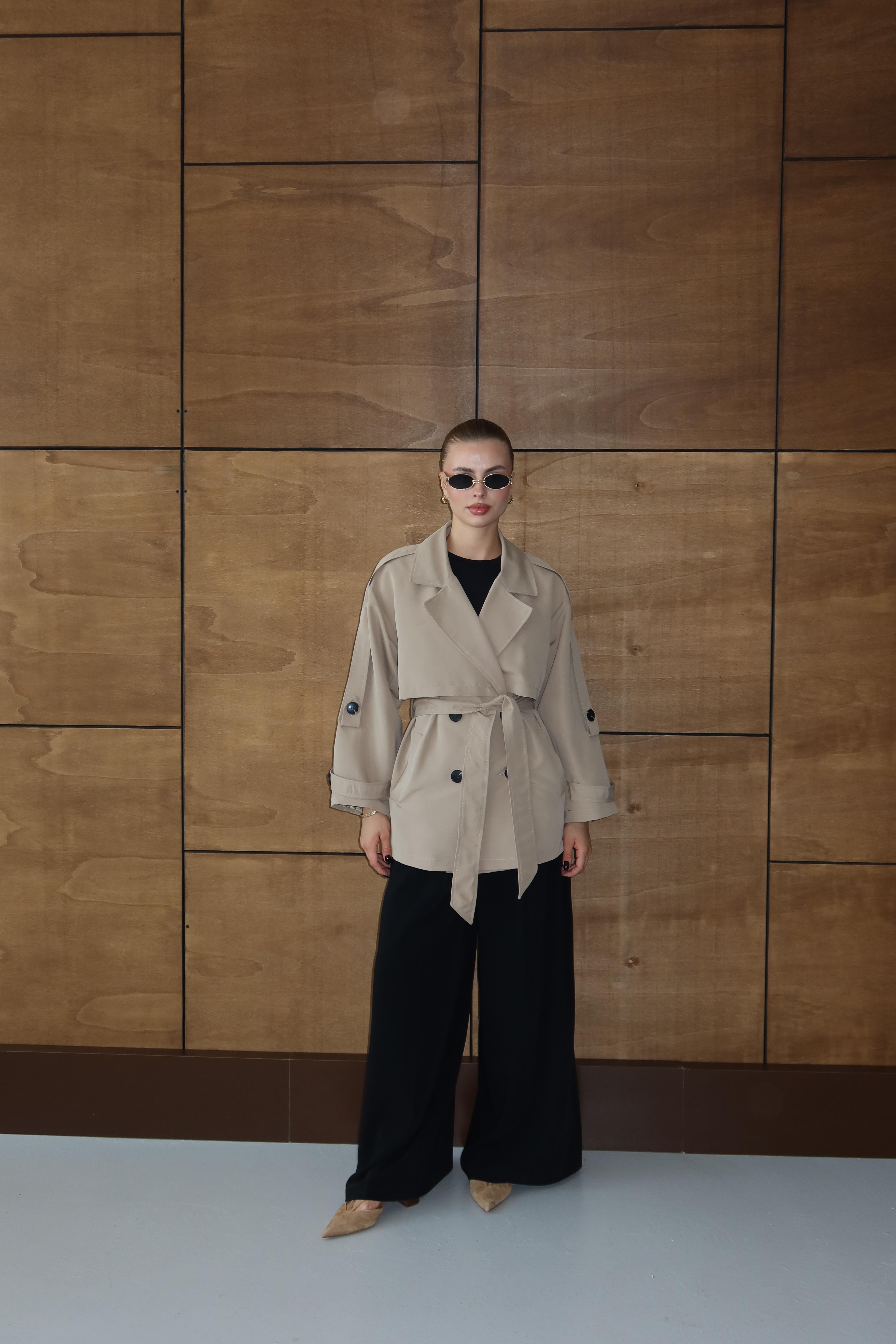 Oversize Mid Trençkot Krem