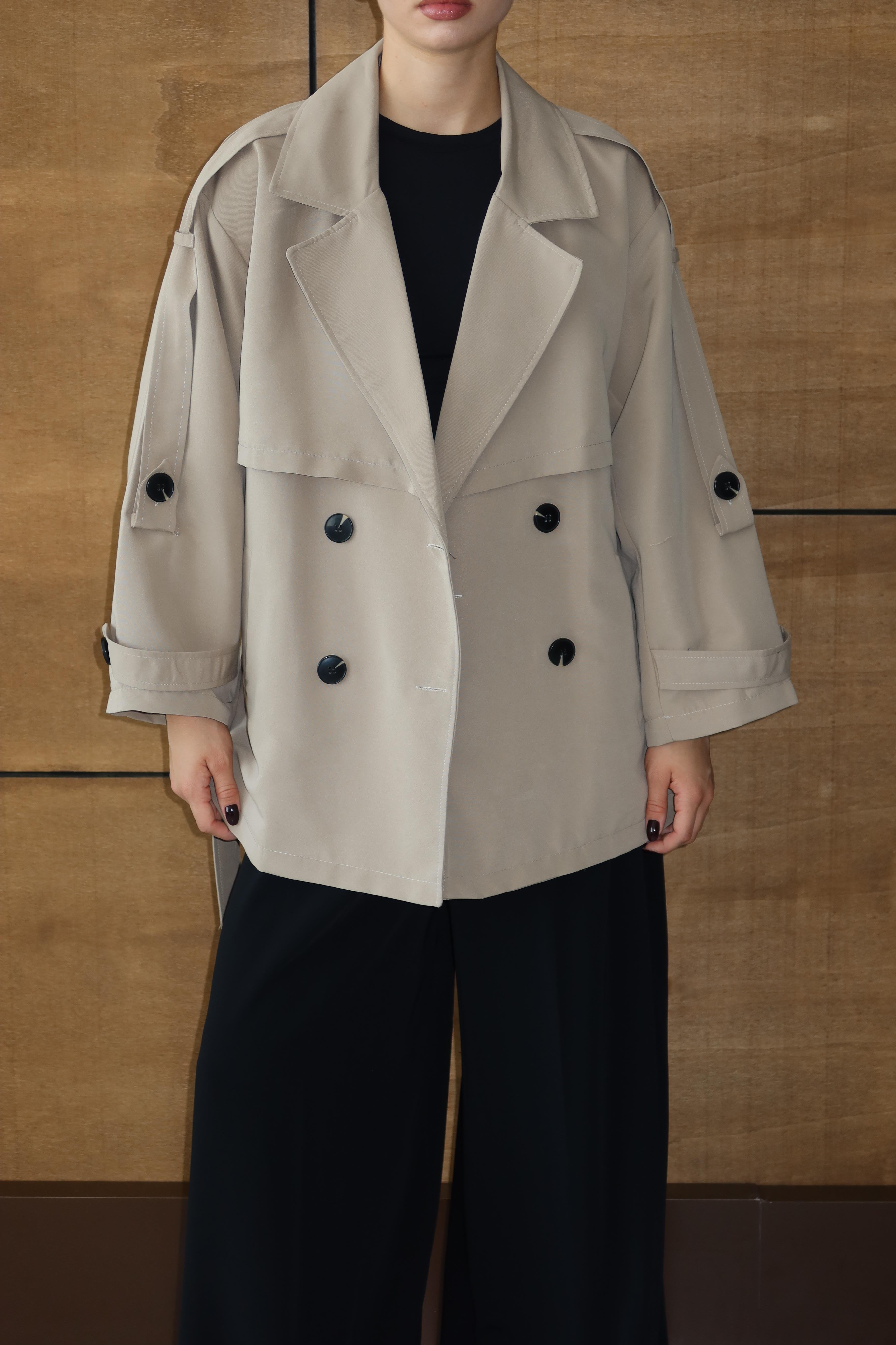 Oversize Mid Trençkot Krem